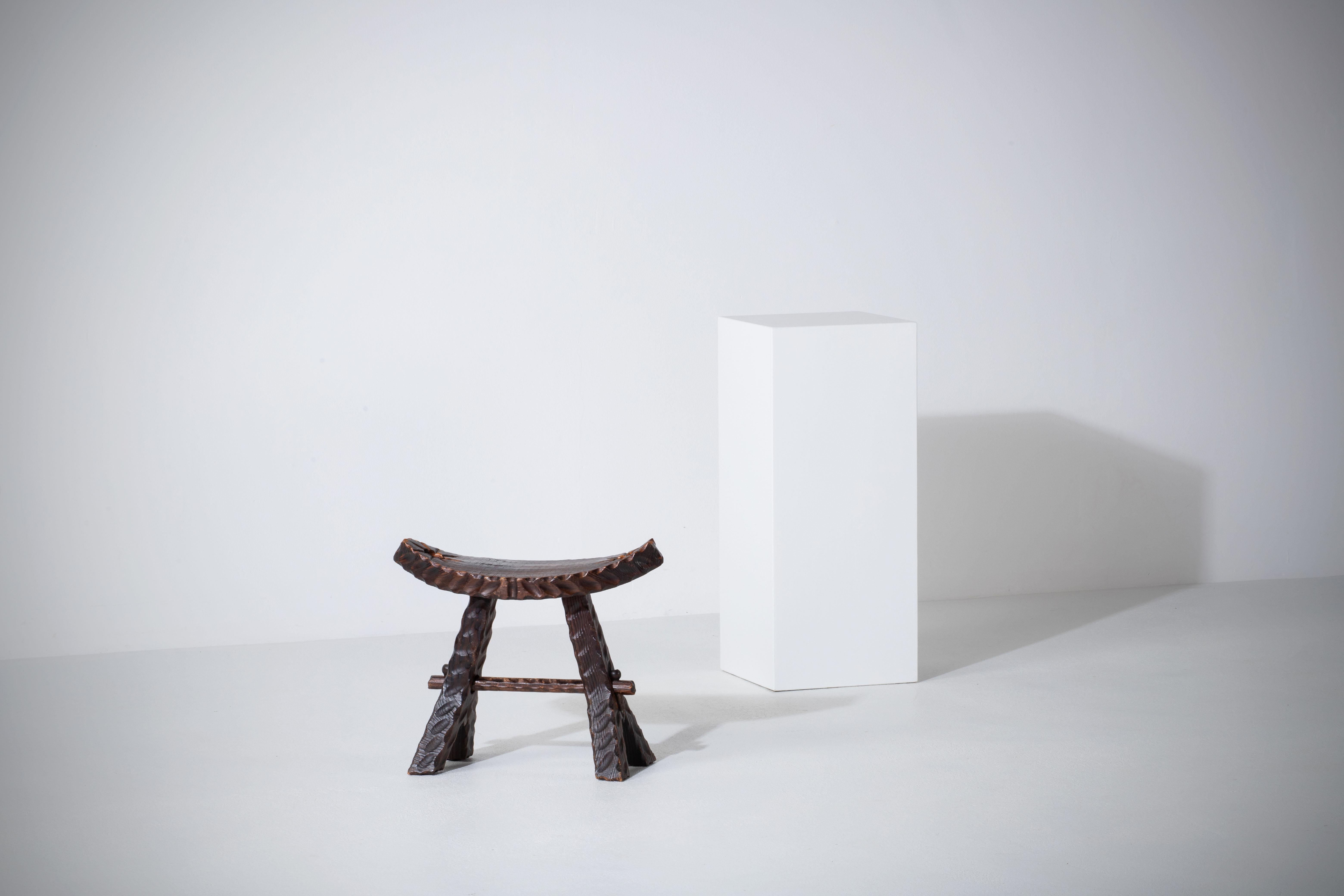 20th Century French Primitive Stool For Sale