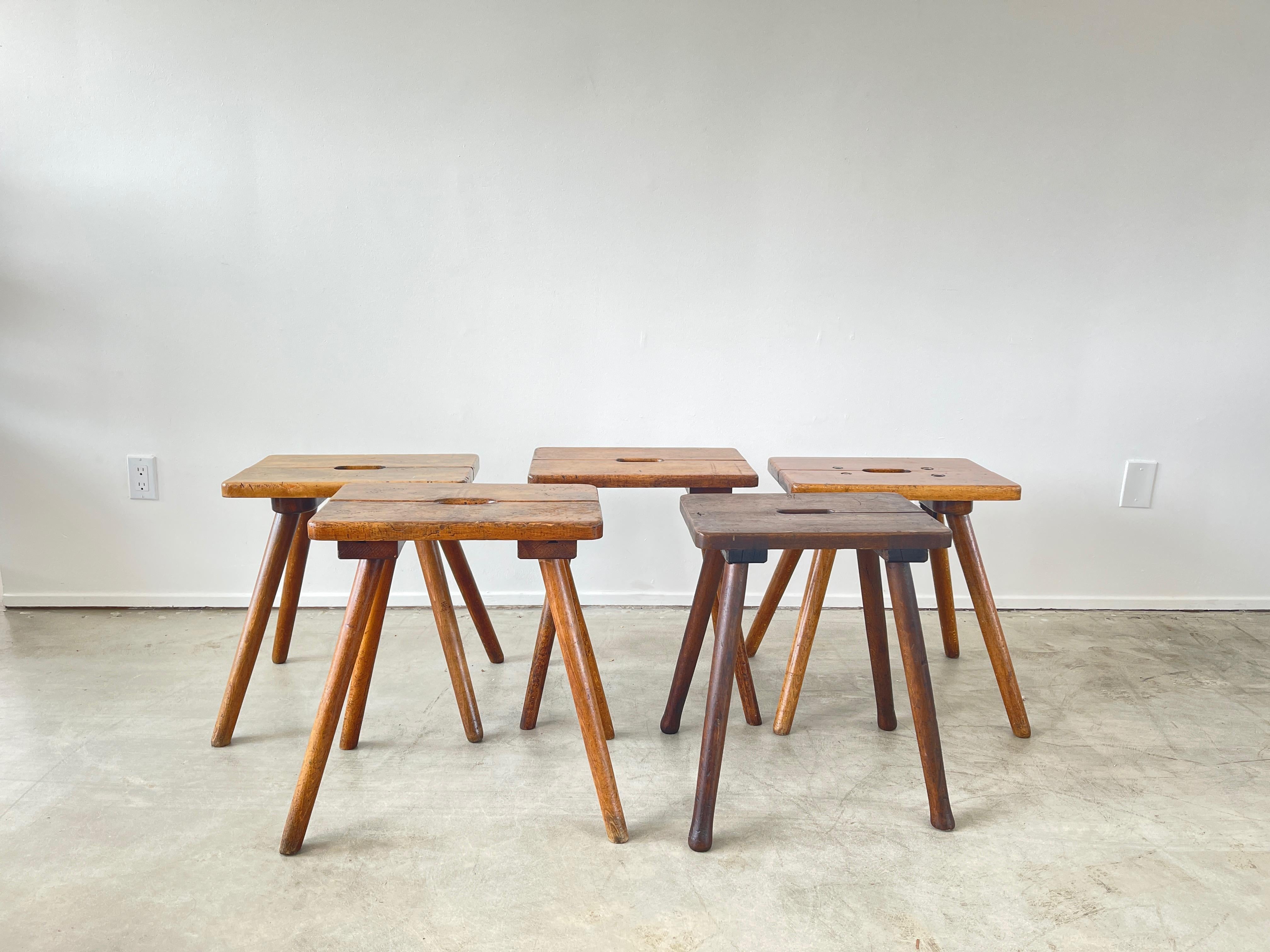 French Primitive Stools In Good Condition In Beverly Hills, CA