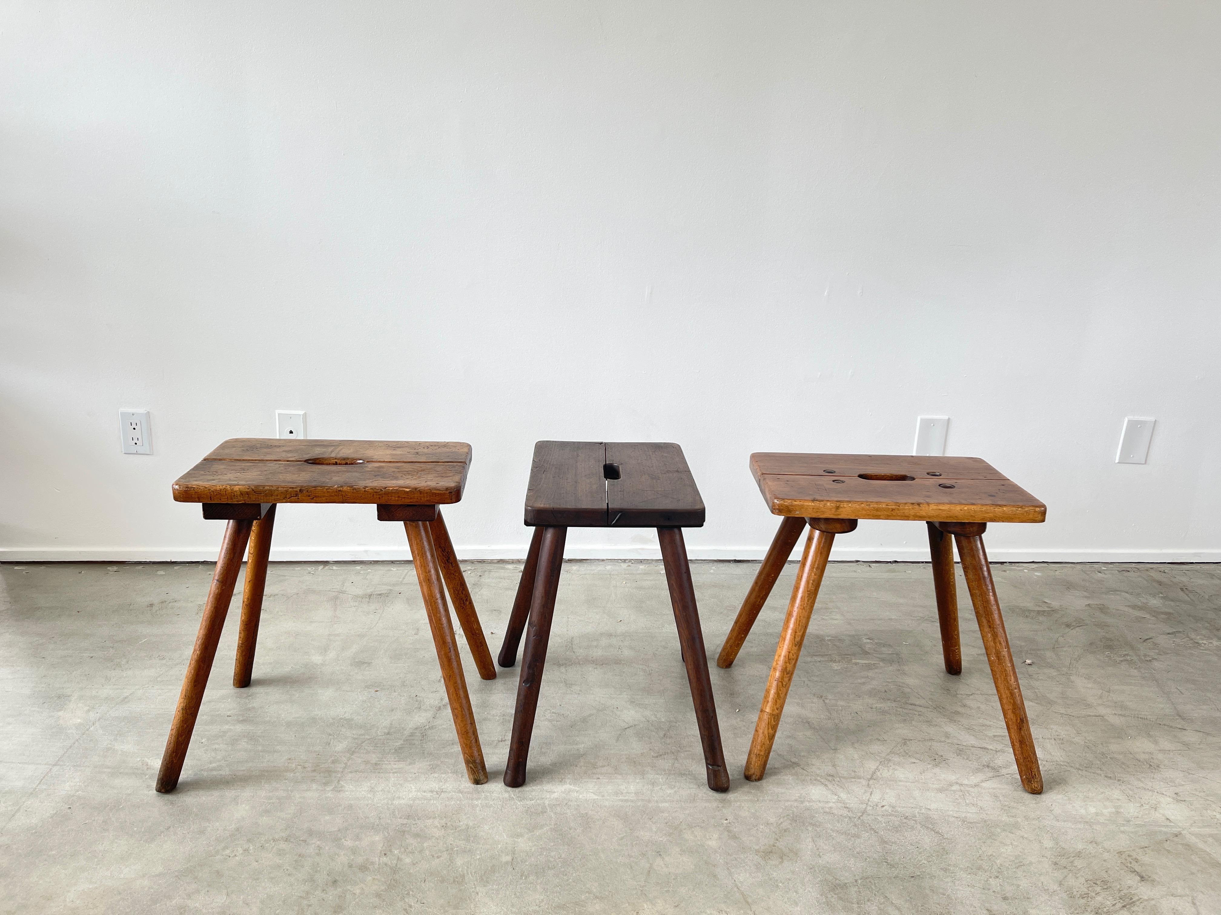 Mid-20th Century French Primitive Stools