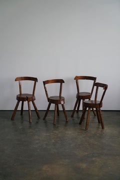 Sedie da pranzo in stile rustico francese con sedute in lastra