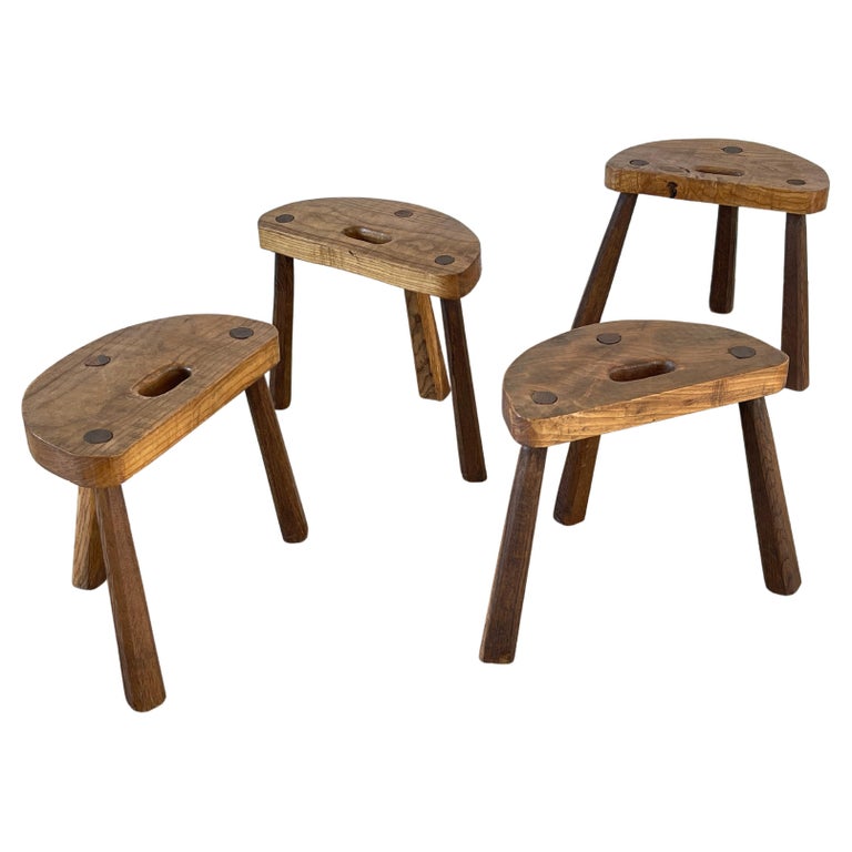 French Rustic Tripod Stools For Sale at 1stDibs