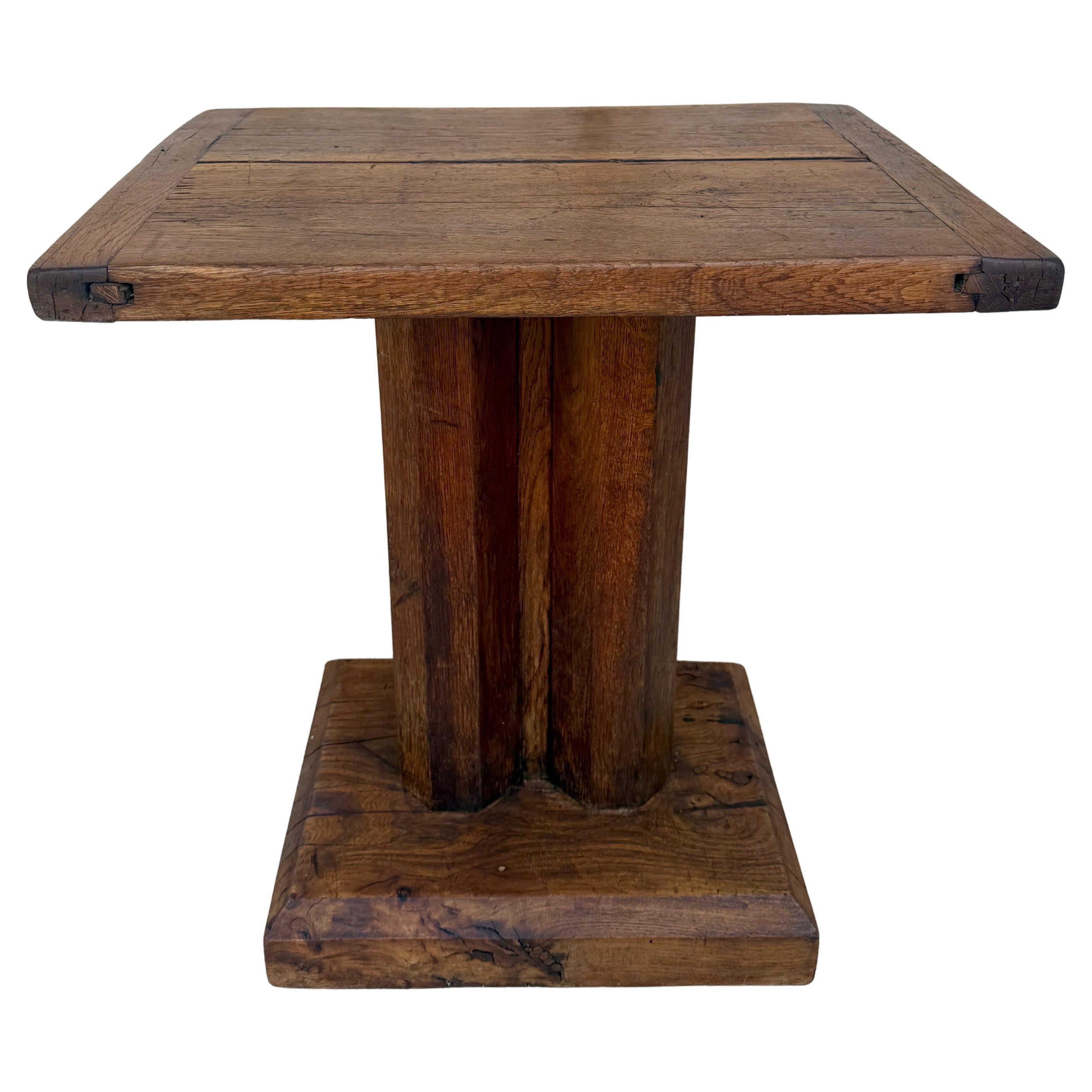 French Primitive Wood Side Table