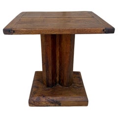French Primitive Wood Side Table