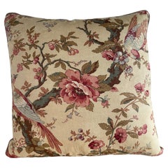 French Printed Linen Floral Pillow