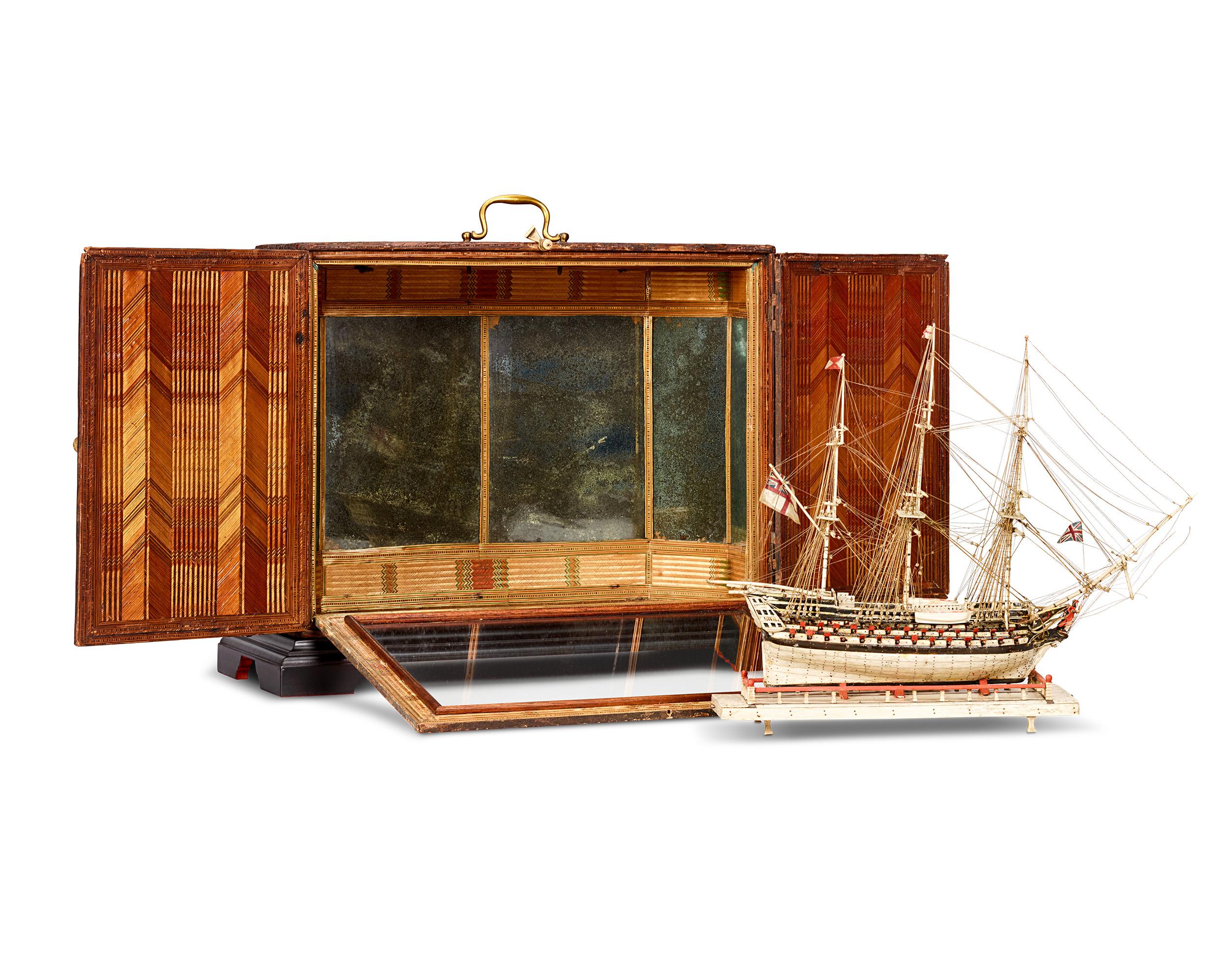 19th Century French Prisoner-of-War Bone Ship Model, HMS Victory For Sale