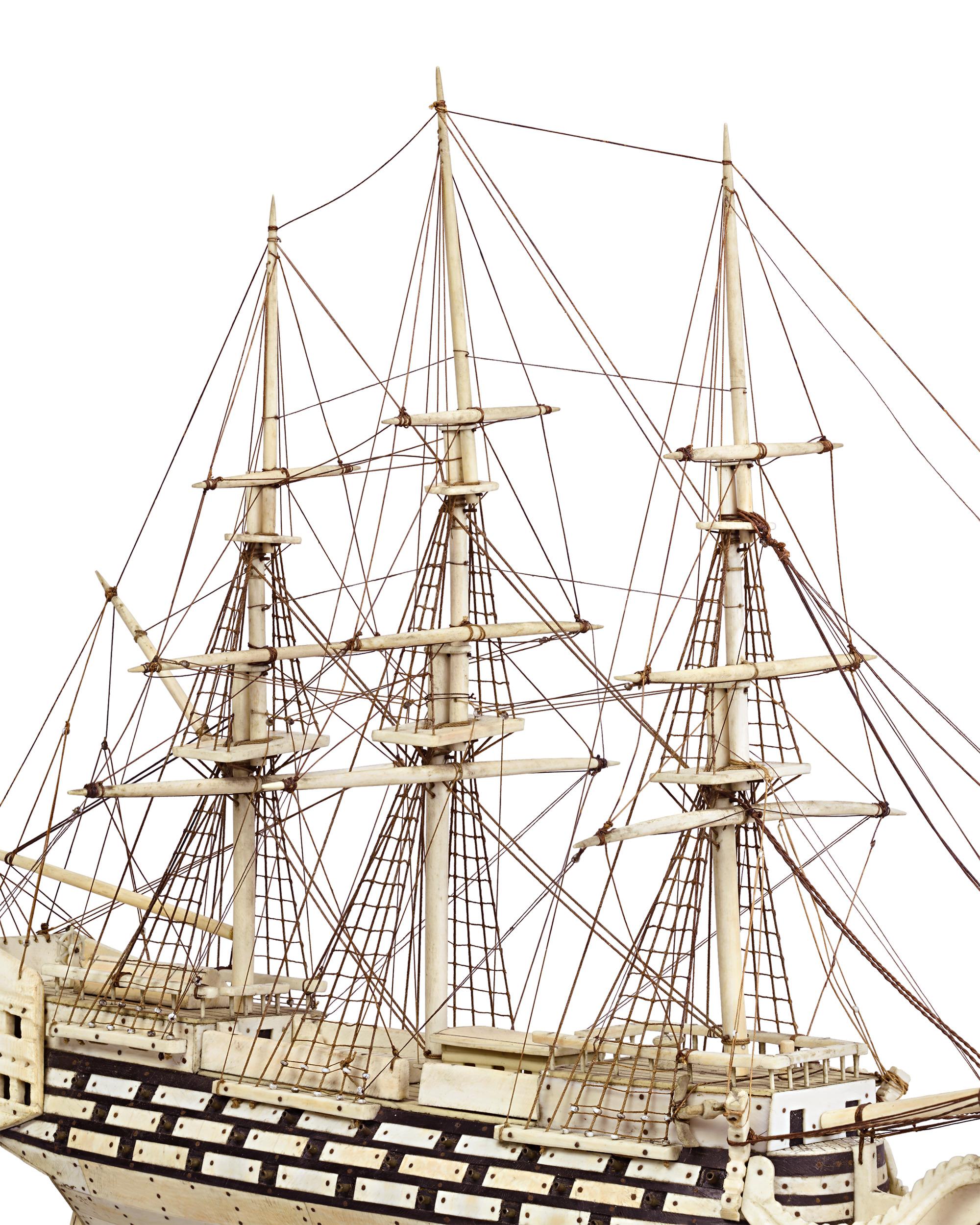 18th Century and Earlier French Prisoner-of-war Bone Ship Model, HMS Victory