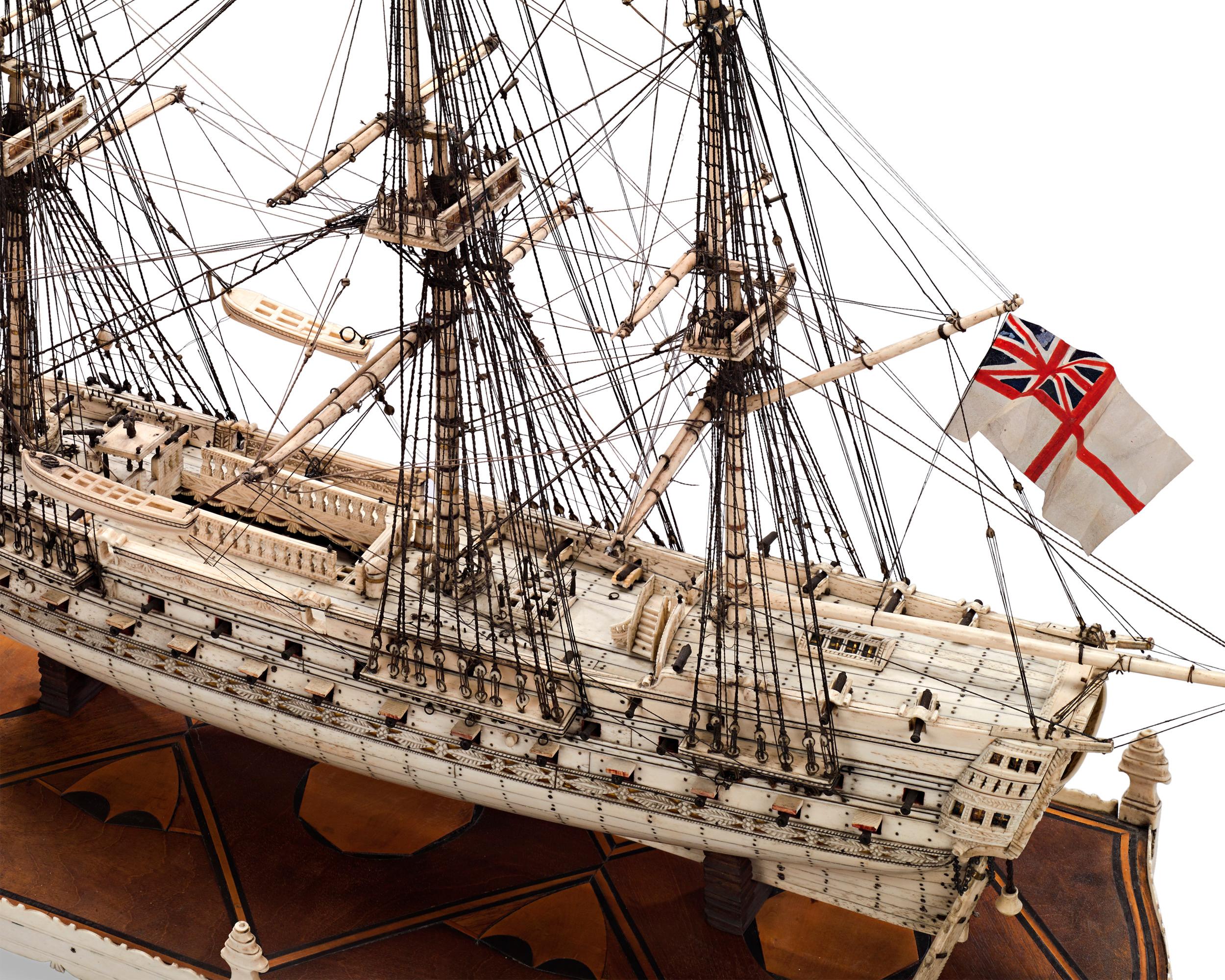 French Prisoner of War Ship Model, Le Héros In Excellent Condition In New Orleans, LA