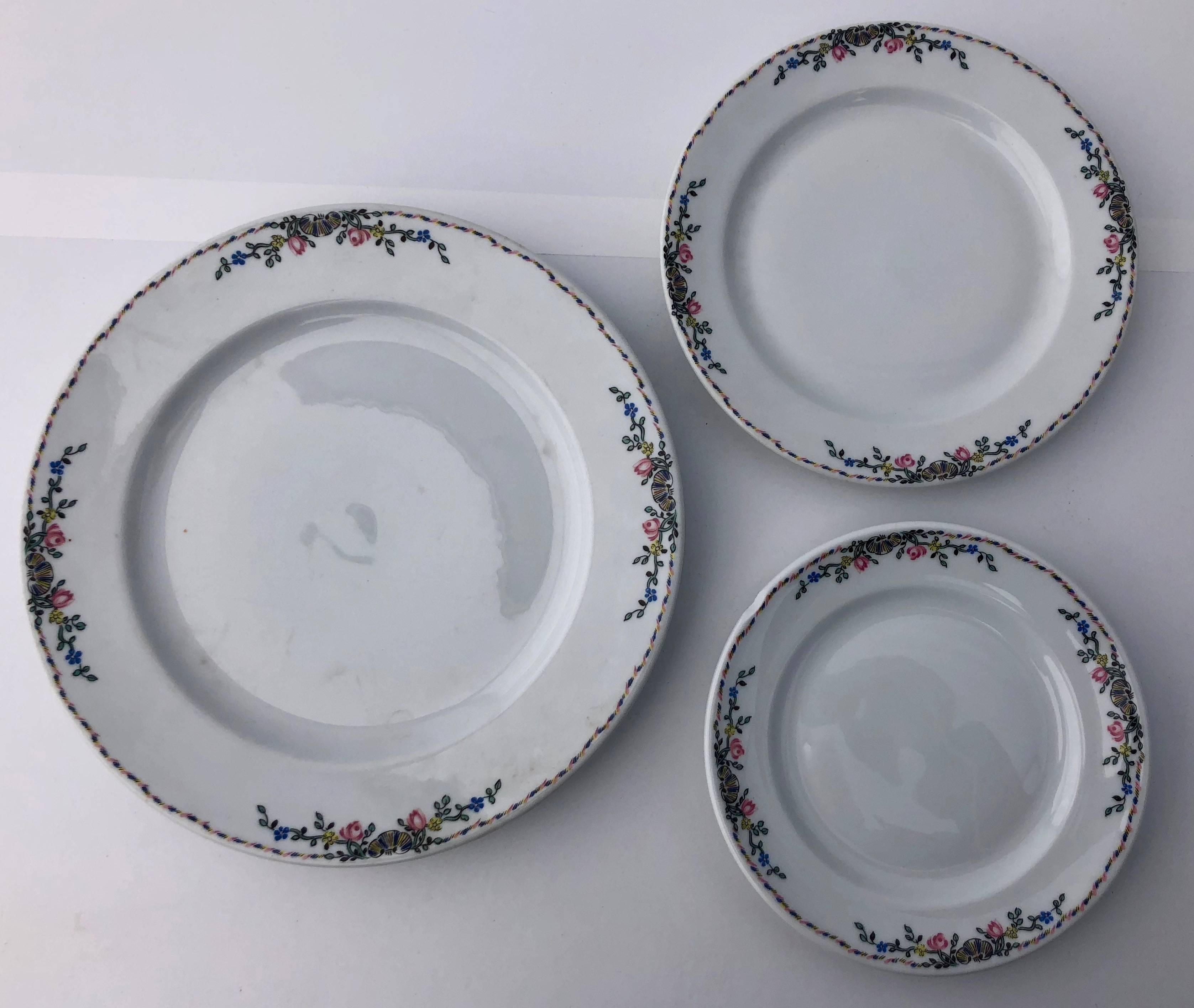 Modern 50 French Professional Grade Limoges Plates, One by Havilland, One by Bernardaud For Sale