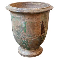 French Provençal Early 19th Century Anduze Vase with Hints of Green and Brown