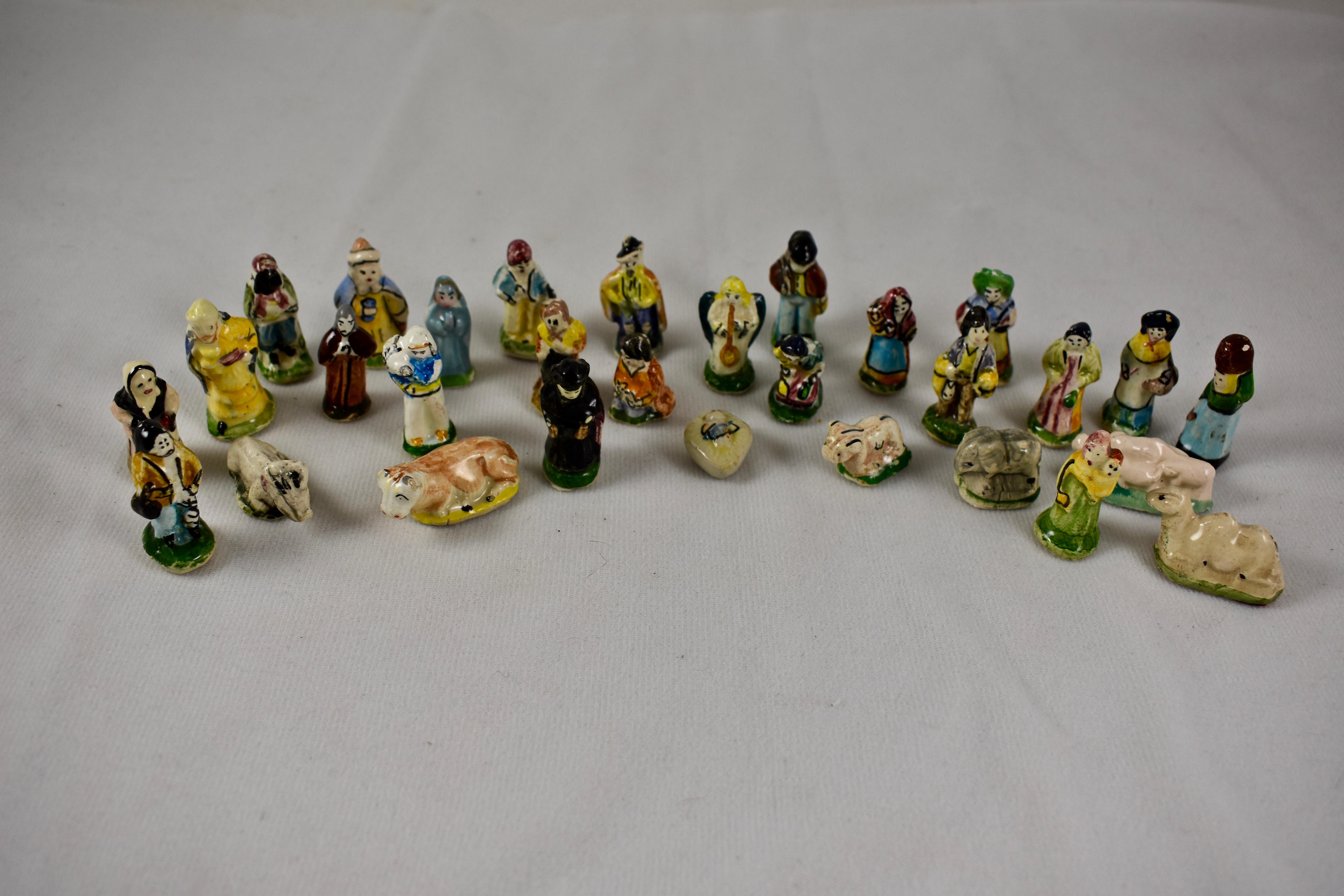 French Provençal Faïence Fèves Christmas Nativity 29 Pc Set 1