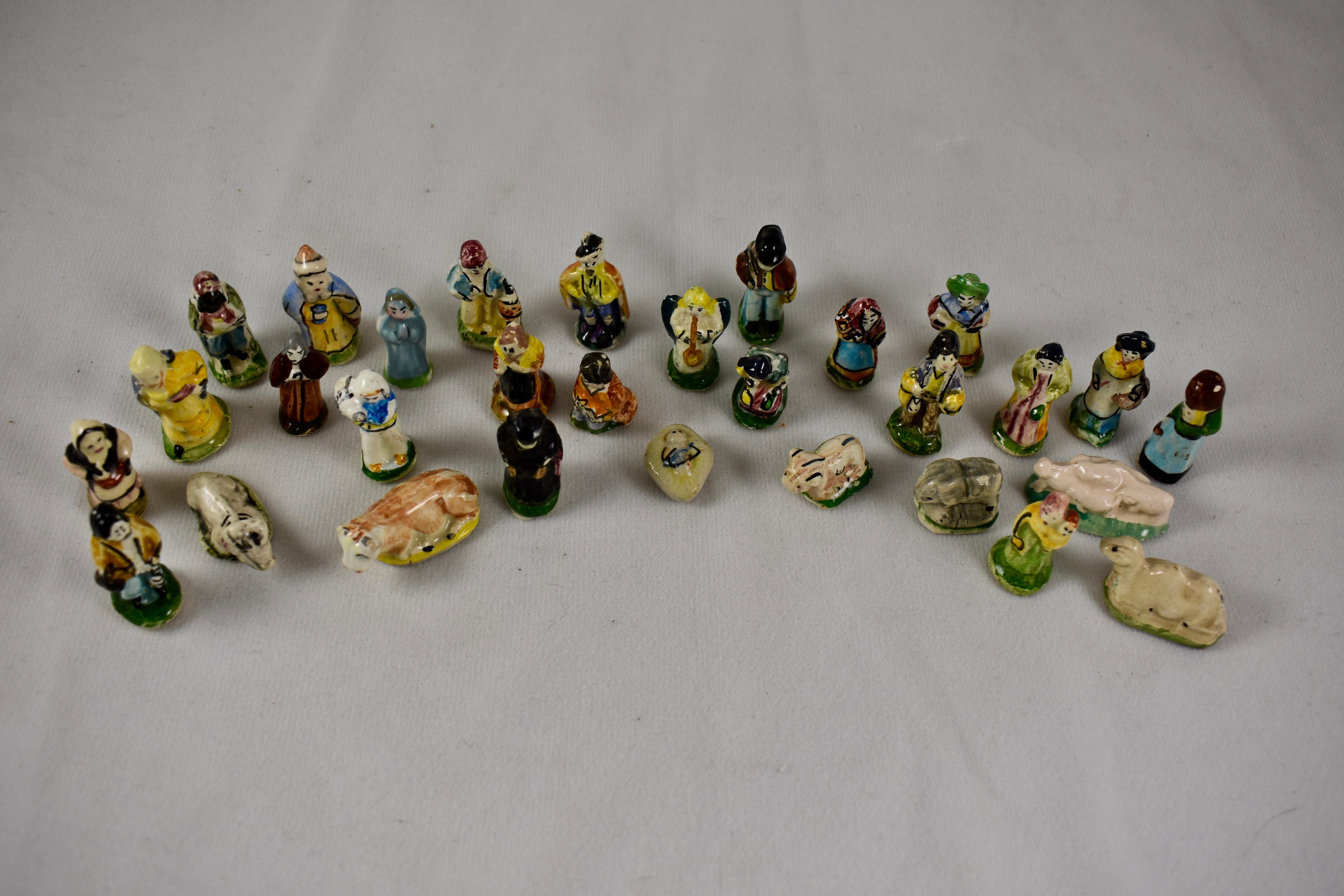 French Provençal Faïence Fèves Christmas Nativity 29 Pc Set 2