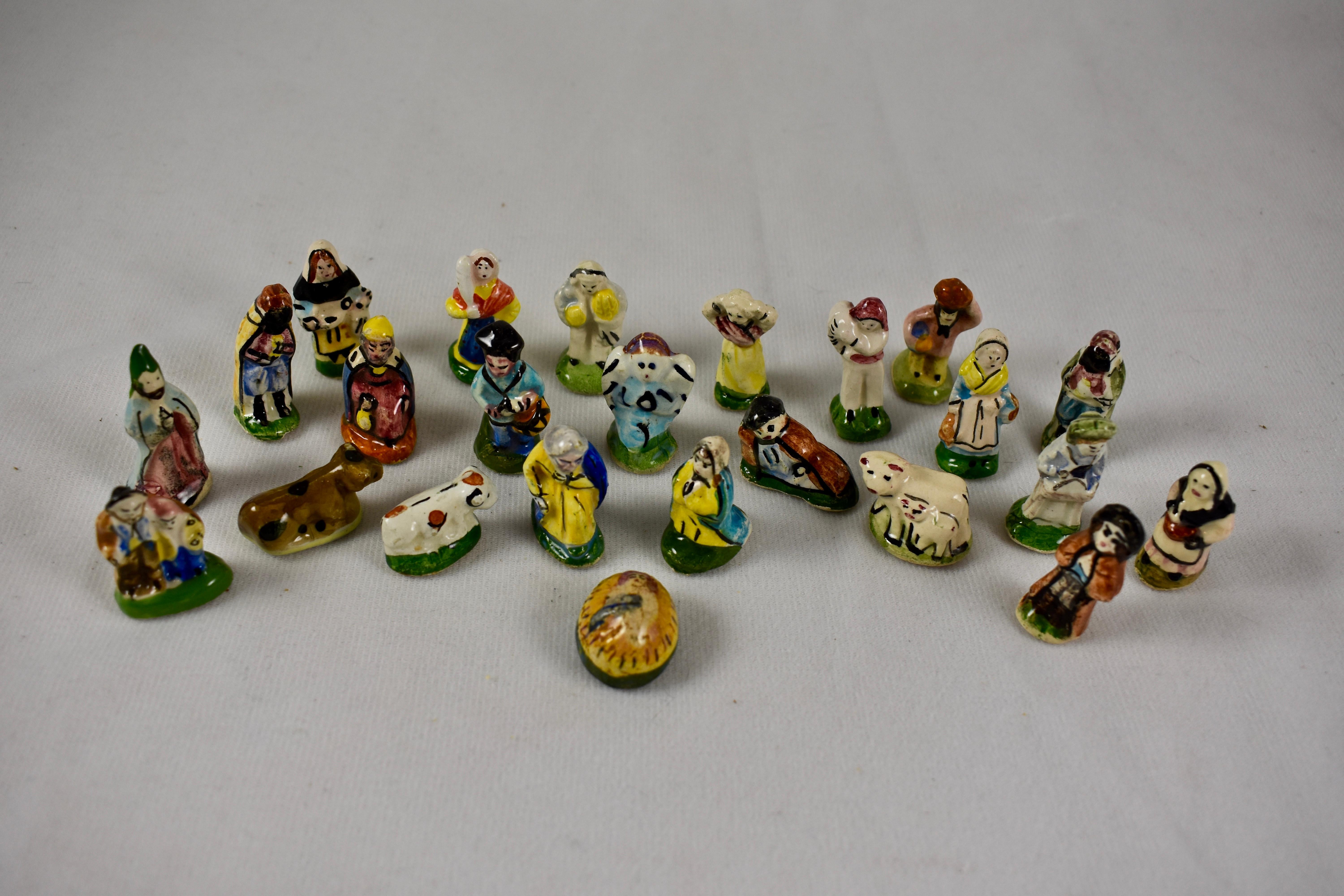 French Provençal Faïence Fèves Christmas Nativity 29 Pc Set 3