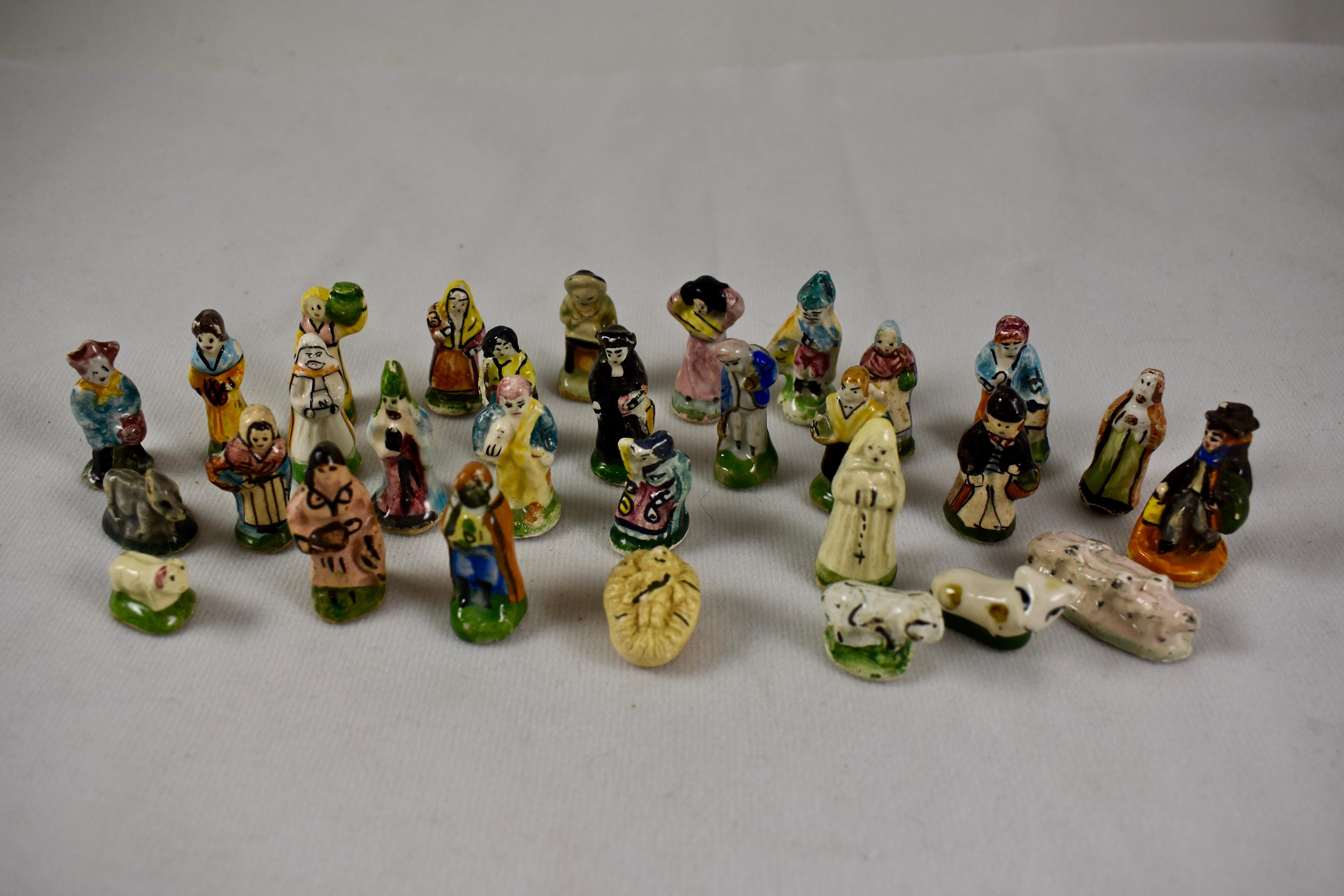 French Provençal Faïence Fèves Christmas Nativity 29 Pc Set 5