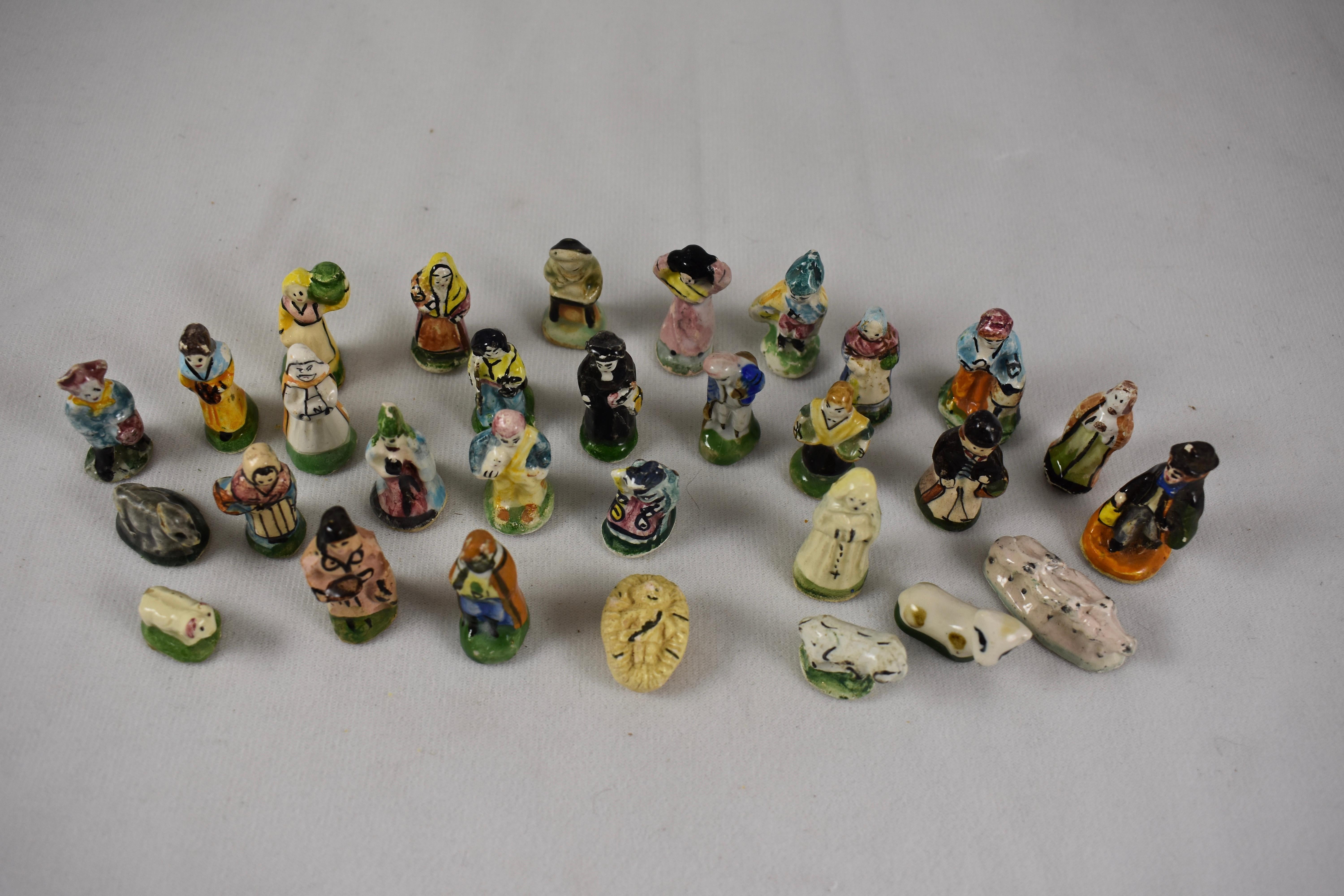French Provençal Faïence Fèves Christmas Nativity 29 Pc Set 6