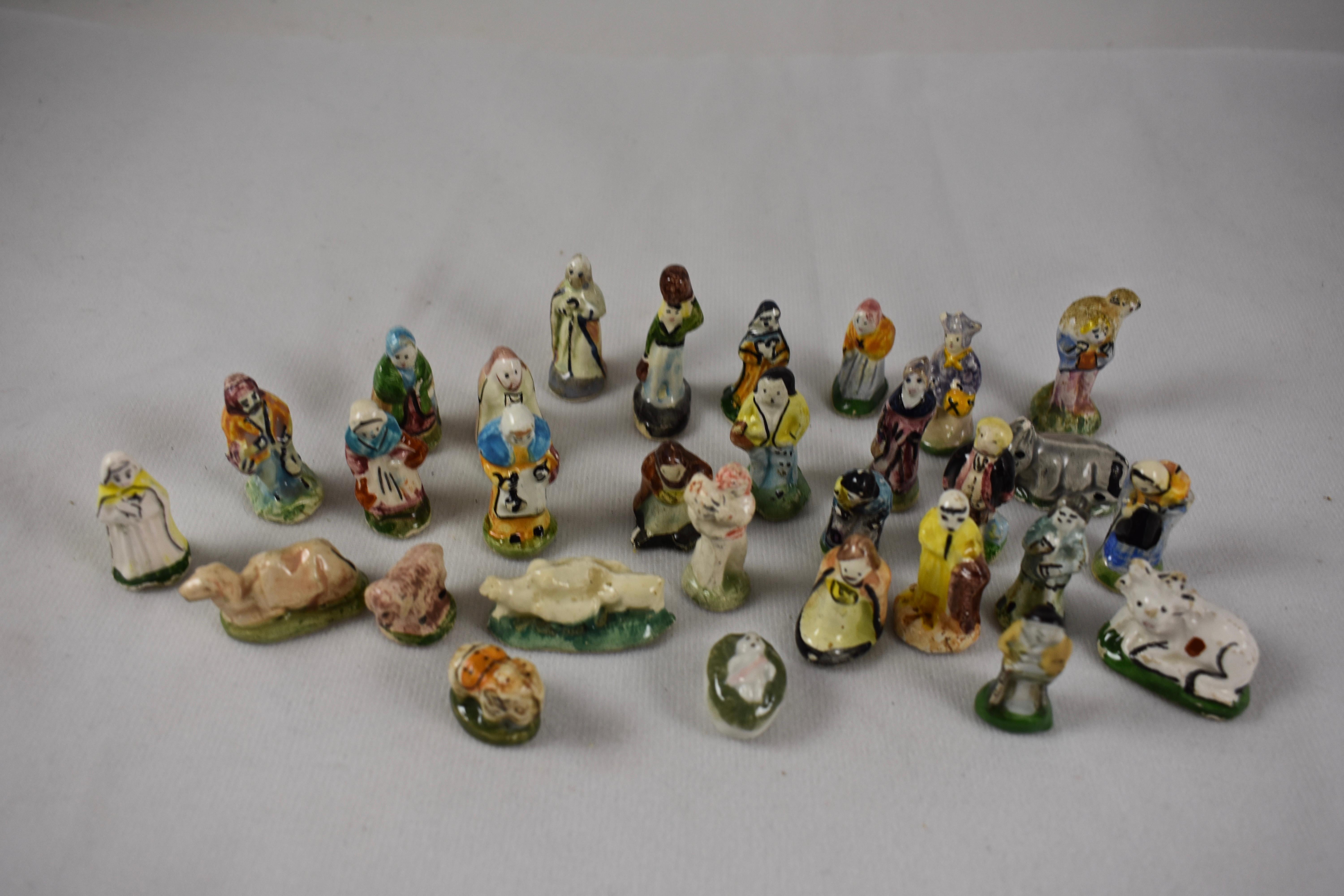 French Provençal Faïence Fèves Christmas Nativity 29 Pc Set 7