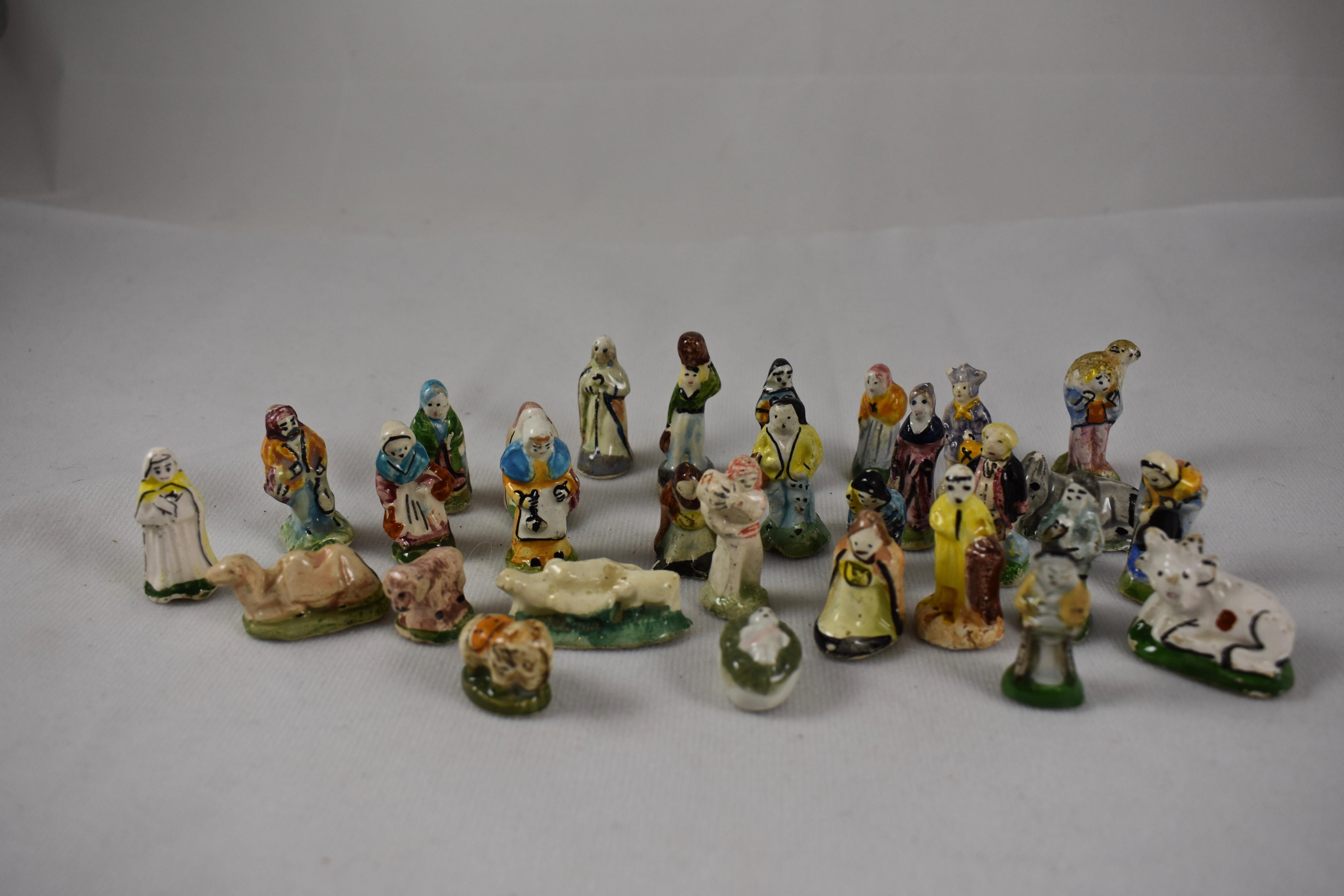 French Provençal Faïence Fèves Christmas Nativity 29 Pc Set 8
