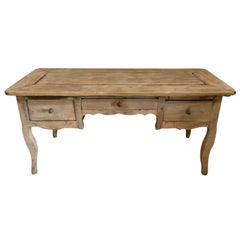 French Provençal Kitchen Table, Bleached and in Walnut with One Side Extension
