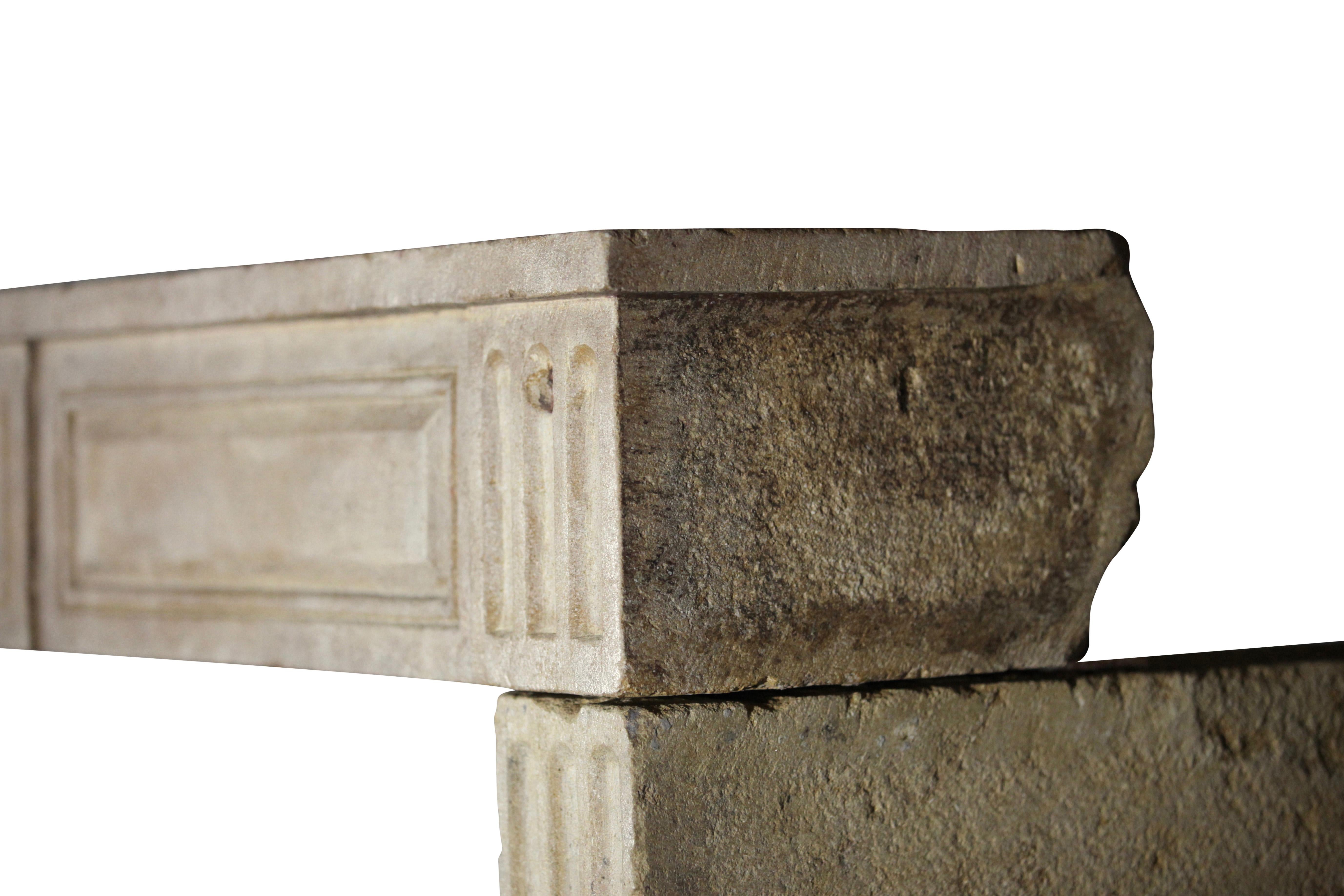 French Provencal Limestone Fireplace Surround With Exceptional Artempo Wear For Sale 6