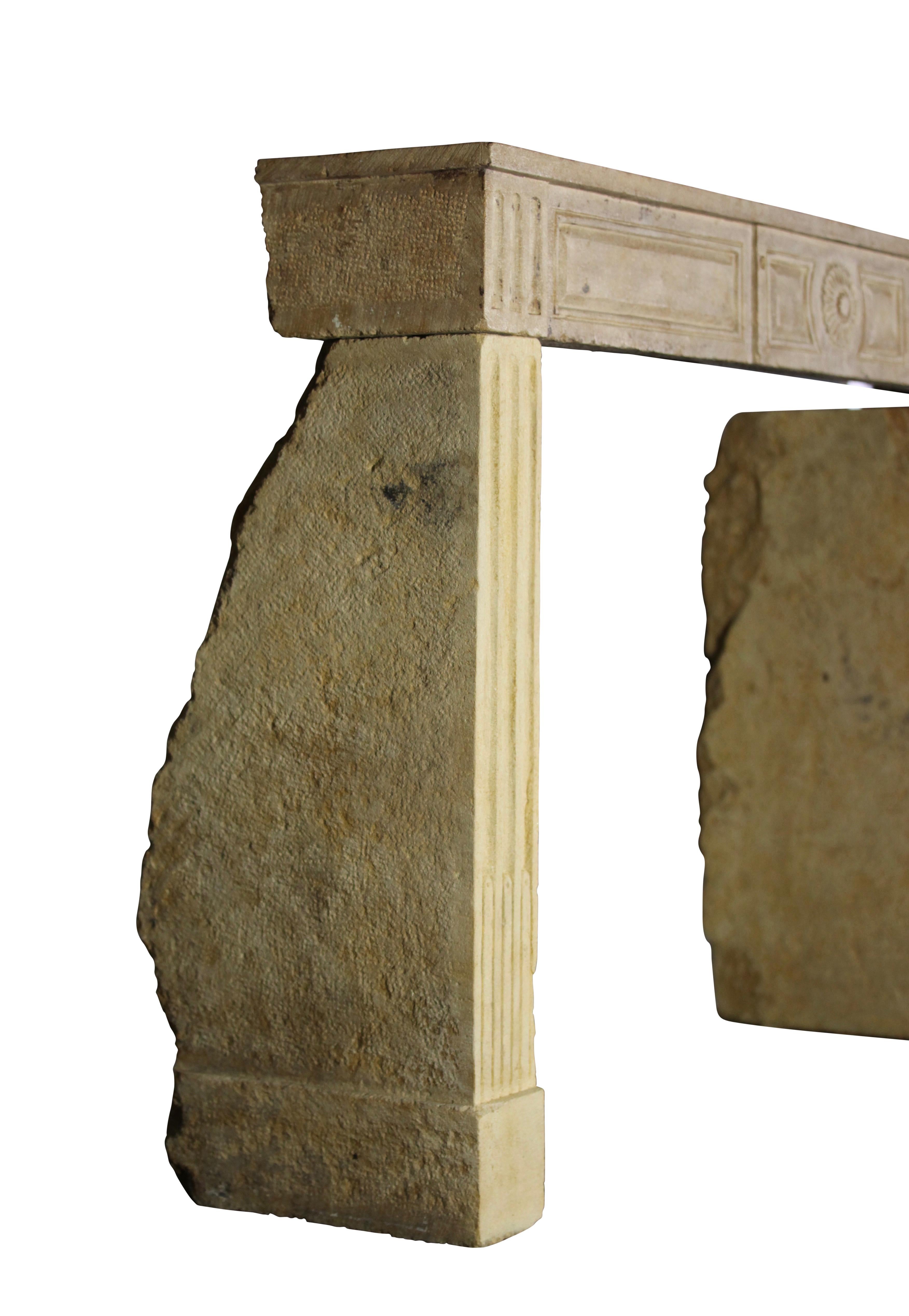 French Provencal Limestone Fireplace Surround With Exceptional Artempo Wear For Sale 11