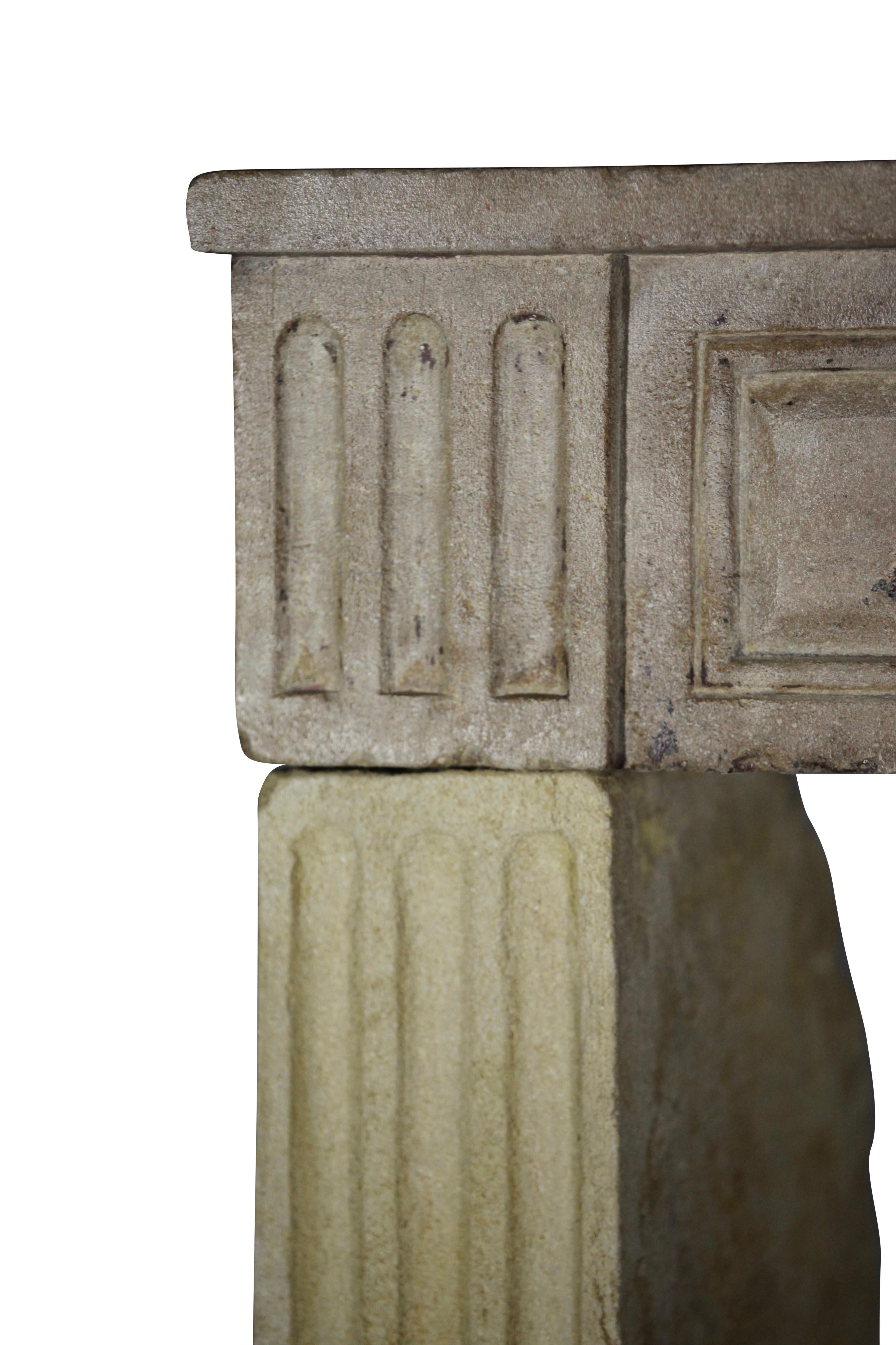 French Provencal Limestone Fireplace Surround With Exceptional Artempo Wear For Sale 1