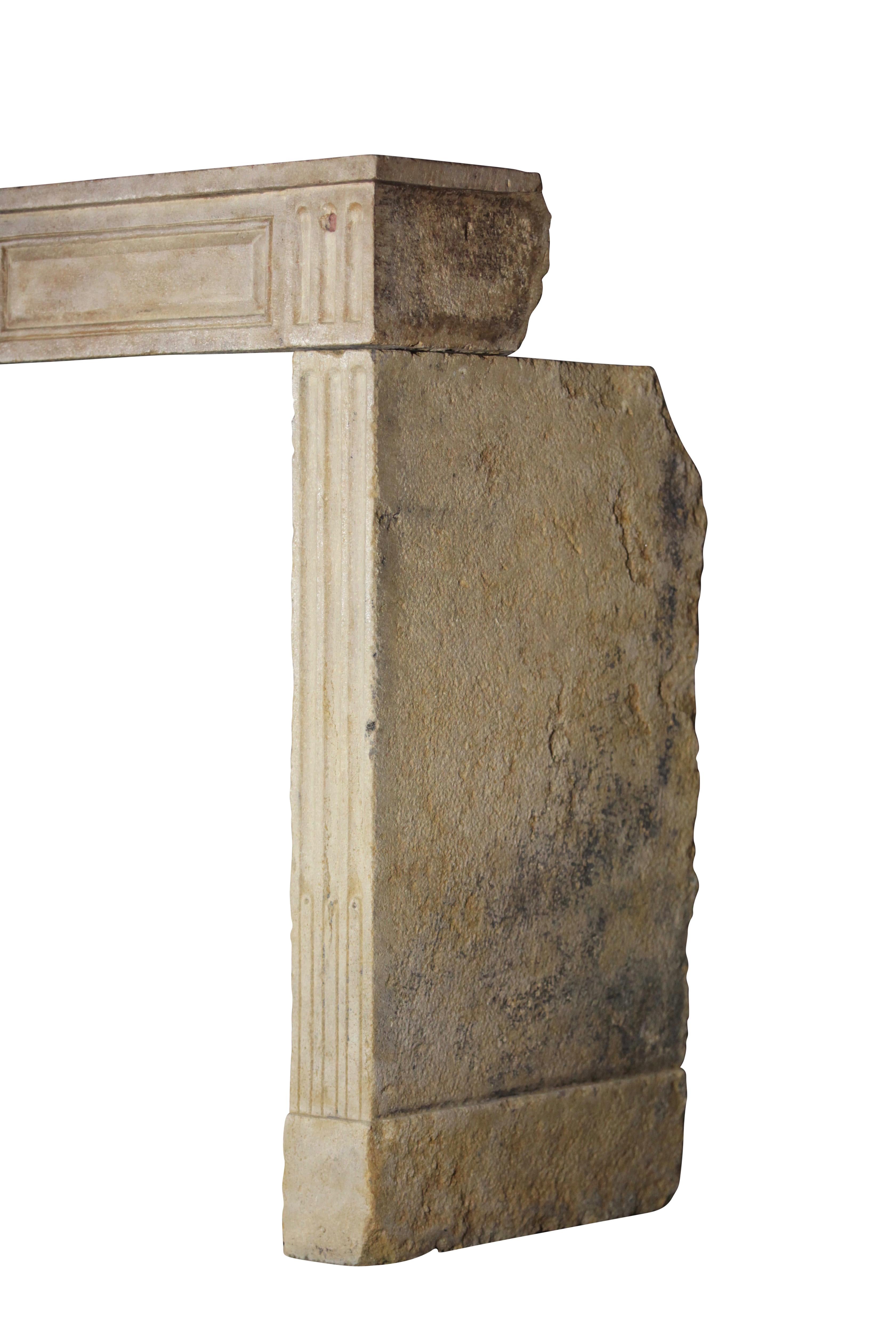 French Provencal Limestone Fireplace Surround With Exceptional Artempo Wear For Sale 3