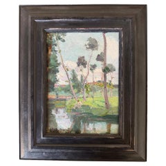 Peinture provençale à l'huile sur panneau