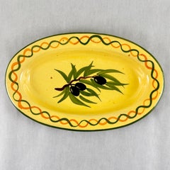French Provençal Pottery Hand Potted & Painted Olive Server