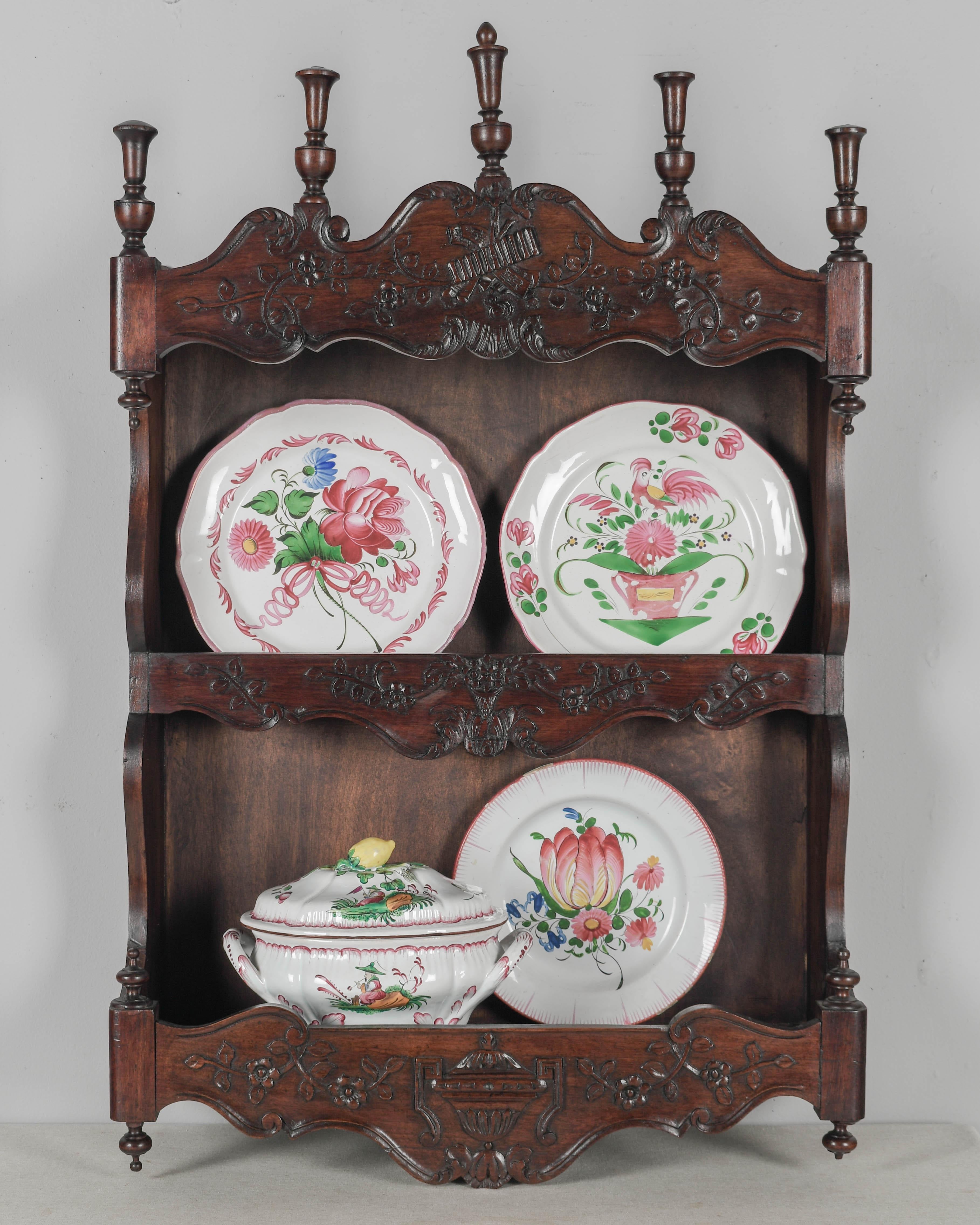 Hand-Carved French Provençal Shelf or Plate Rack For Sale