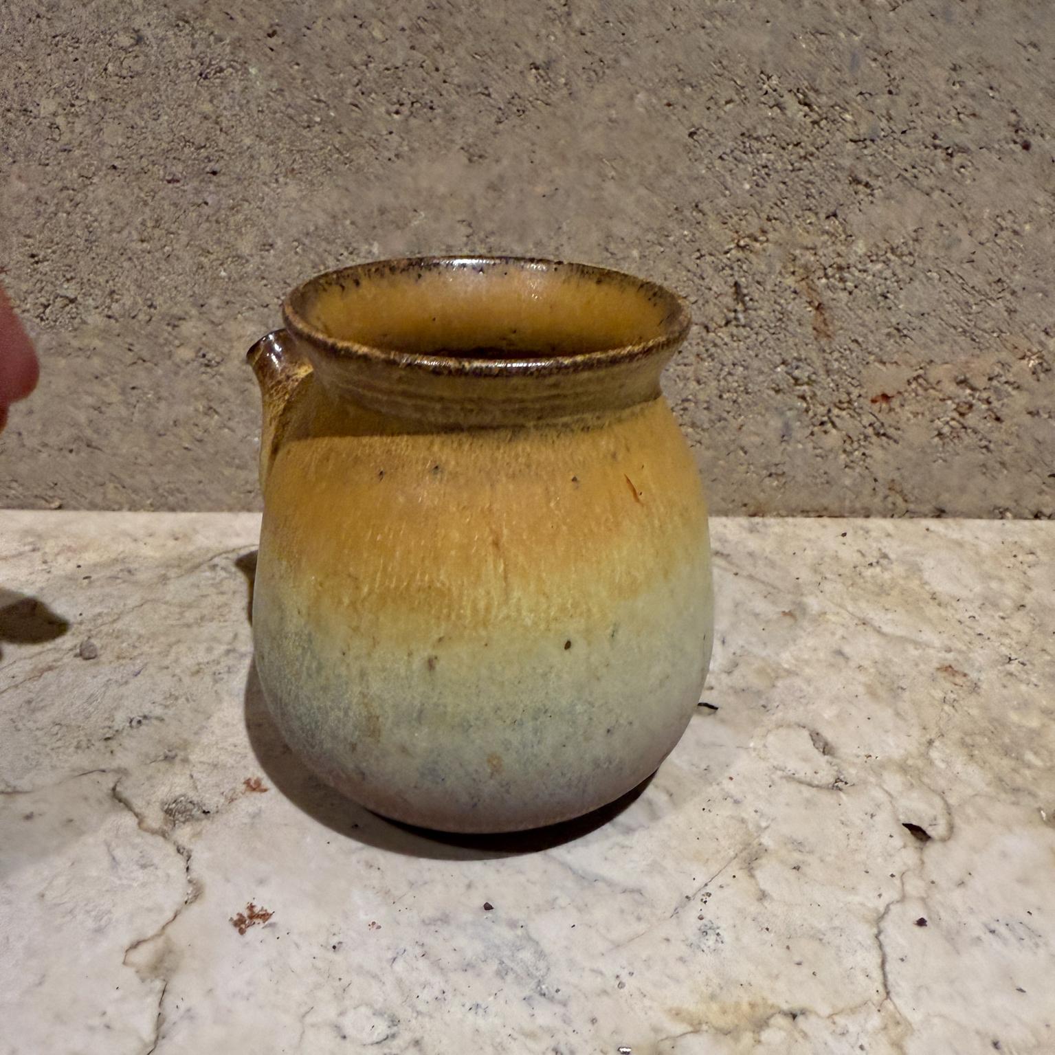 French Provincial French Provencal Stoneware Mini Pitcher Creamer Pottery For Sale
