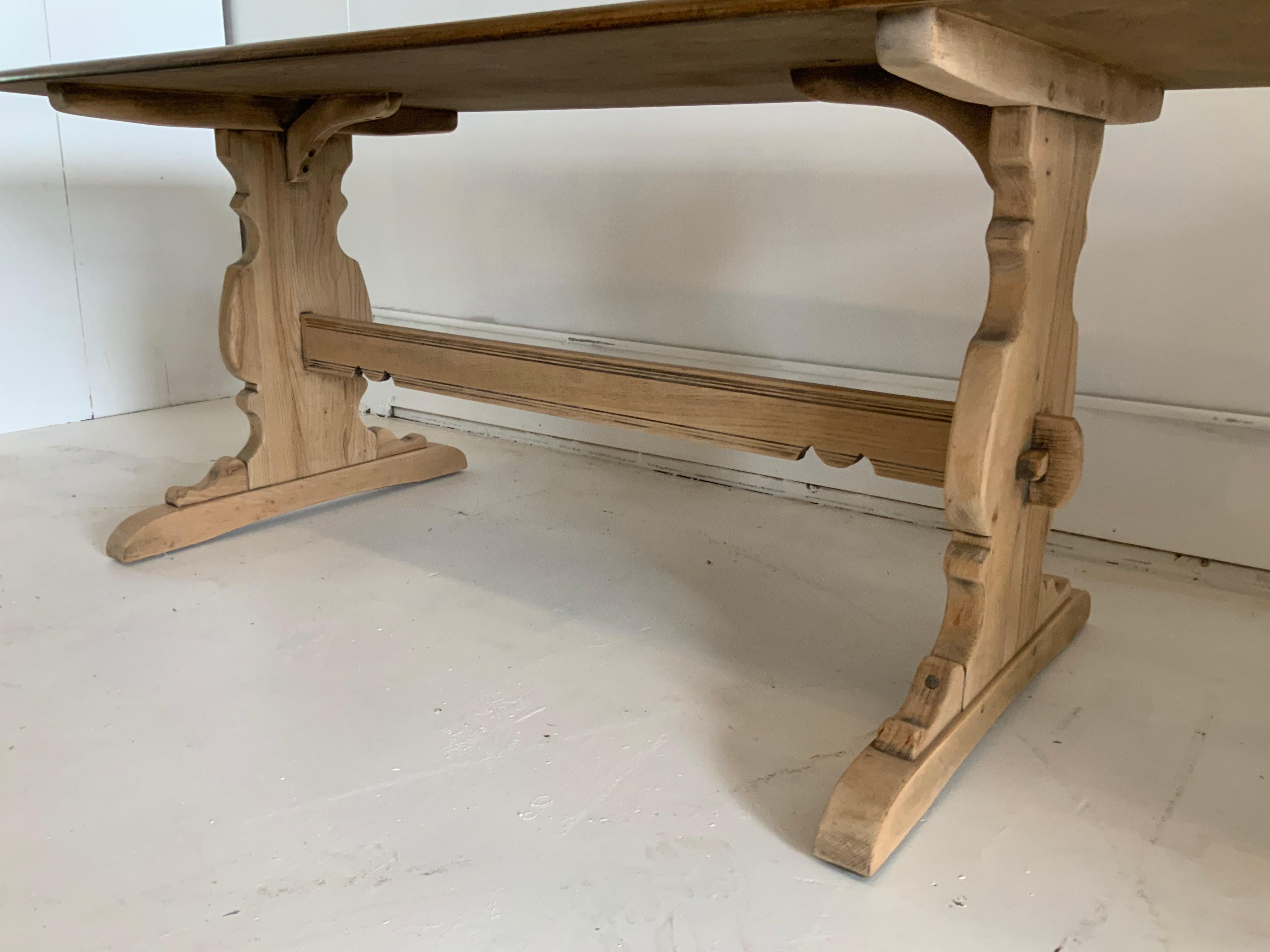 French Provincial French Provencal Style, Farm Dining Table in Walnut
