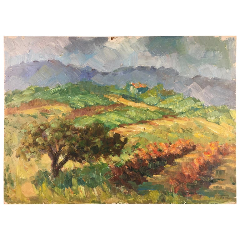French Impressionist Landscape Painting By Victor Ferreri For Sale
