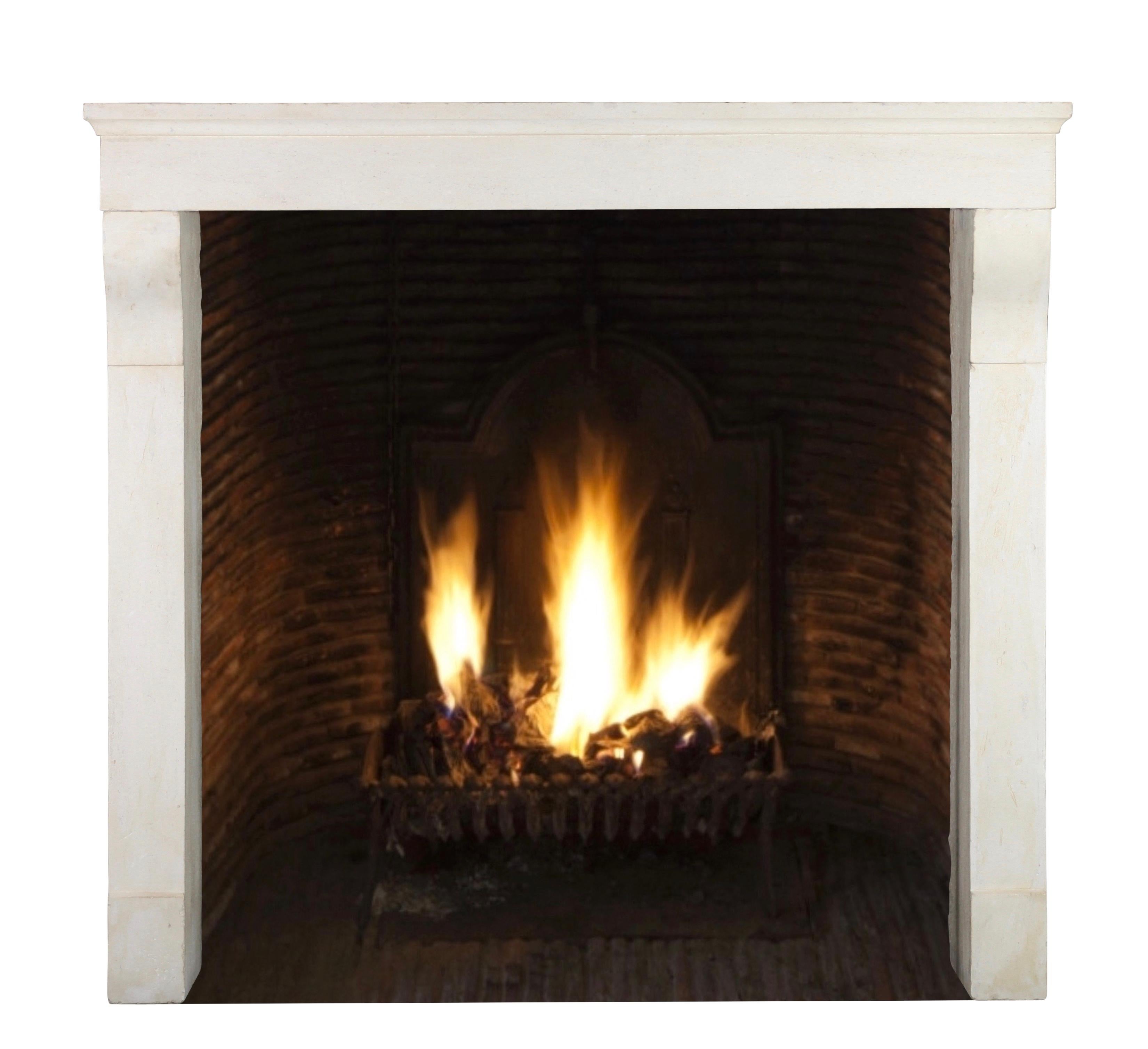 Revestimiento de chimenea francés provenzal de piedra blanca Luis XIII Piedra en venta