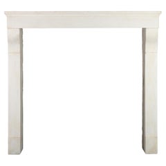 French Provencal White Stone Fireplace Surround Louis XIII