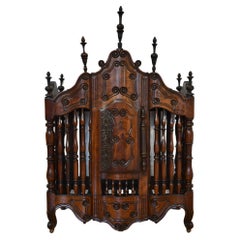 French Provencale Carved Mahogany Panetierre