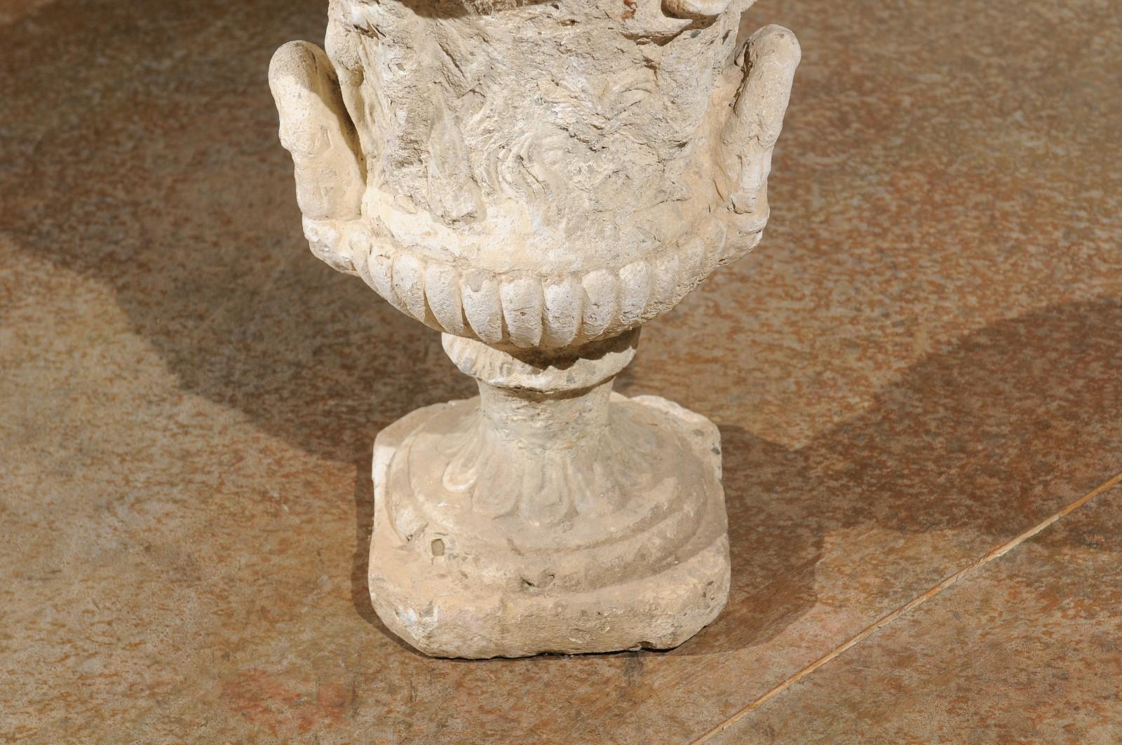 Classical Roman French Provençale Medici Vase Inspired Jardinière with Carved Scenes, circa 1870 For Sale