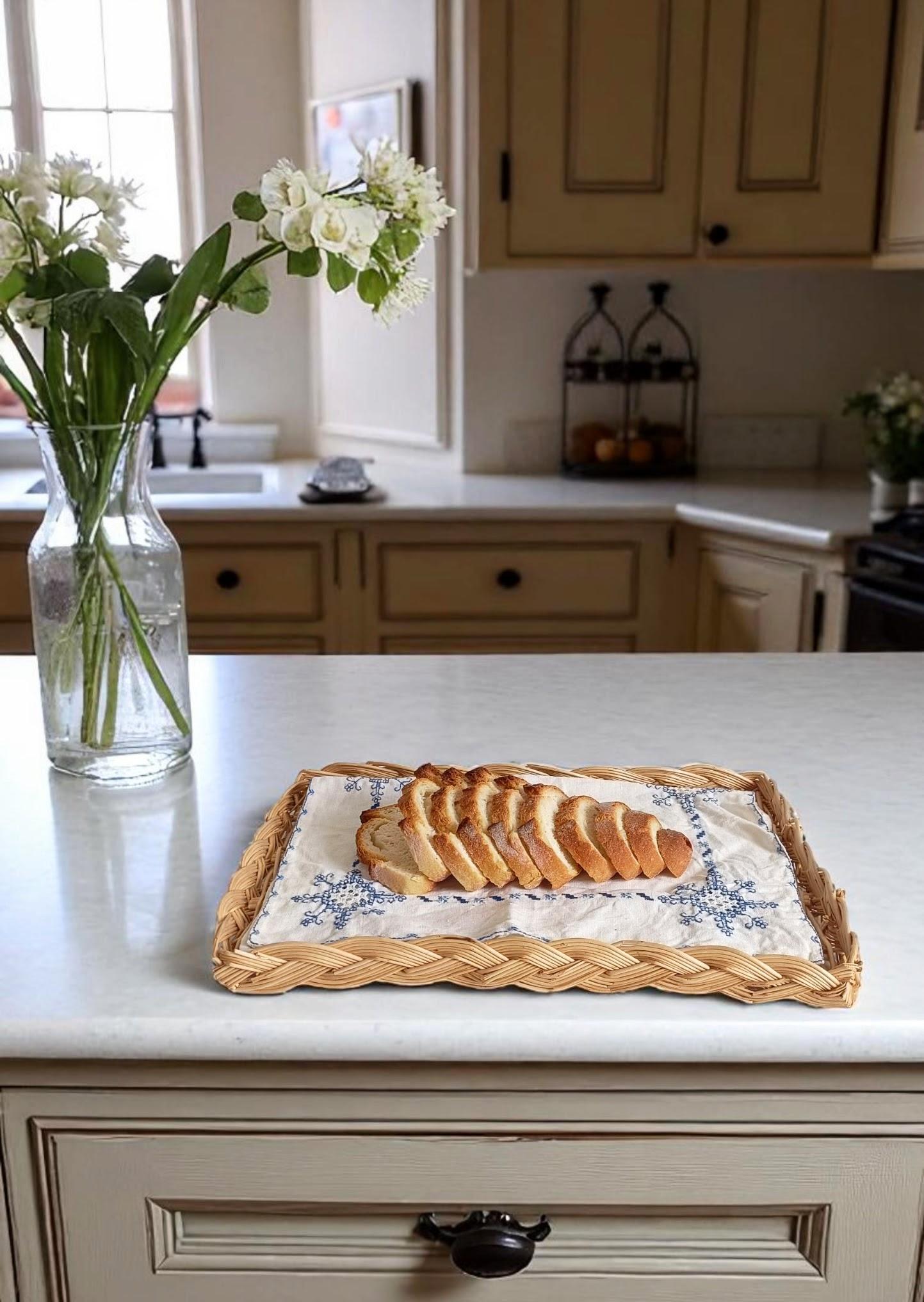 French Provence Rustic Handwoven Rectangular Tray

A charming and practical handwoven tray from Provence in the South of France. Rectangular in shape and made with care, it’s perfect for serving coffee or tea, offering bread at the table, or