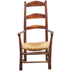 French Provence Rustic Chair with Rush Seat