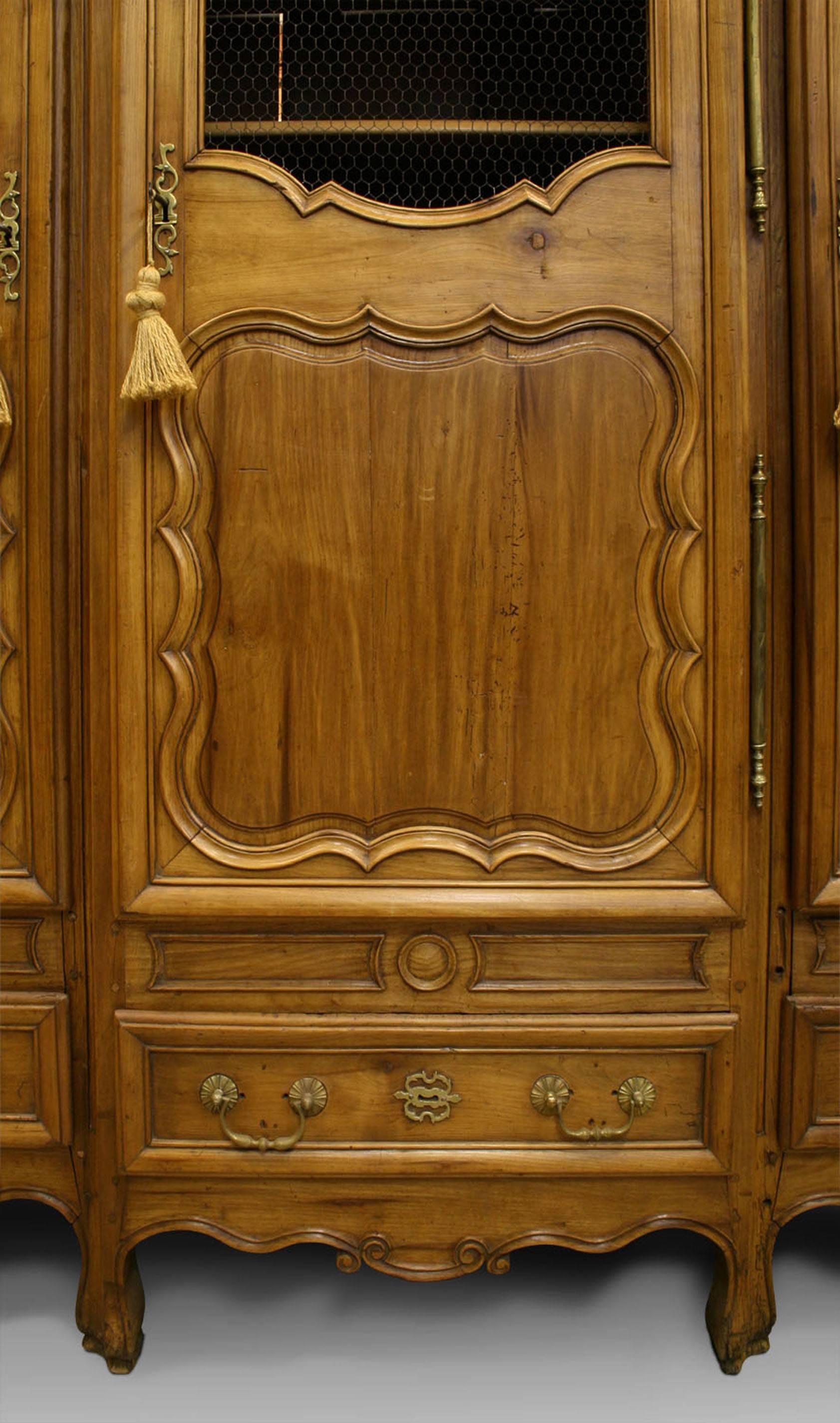 19th Century French Provincial Walnut Armoire Cabinet For Sale