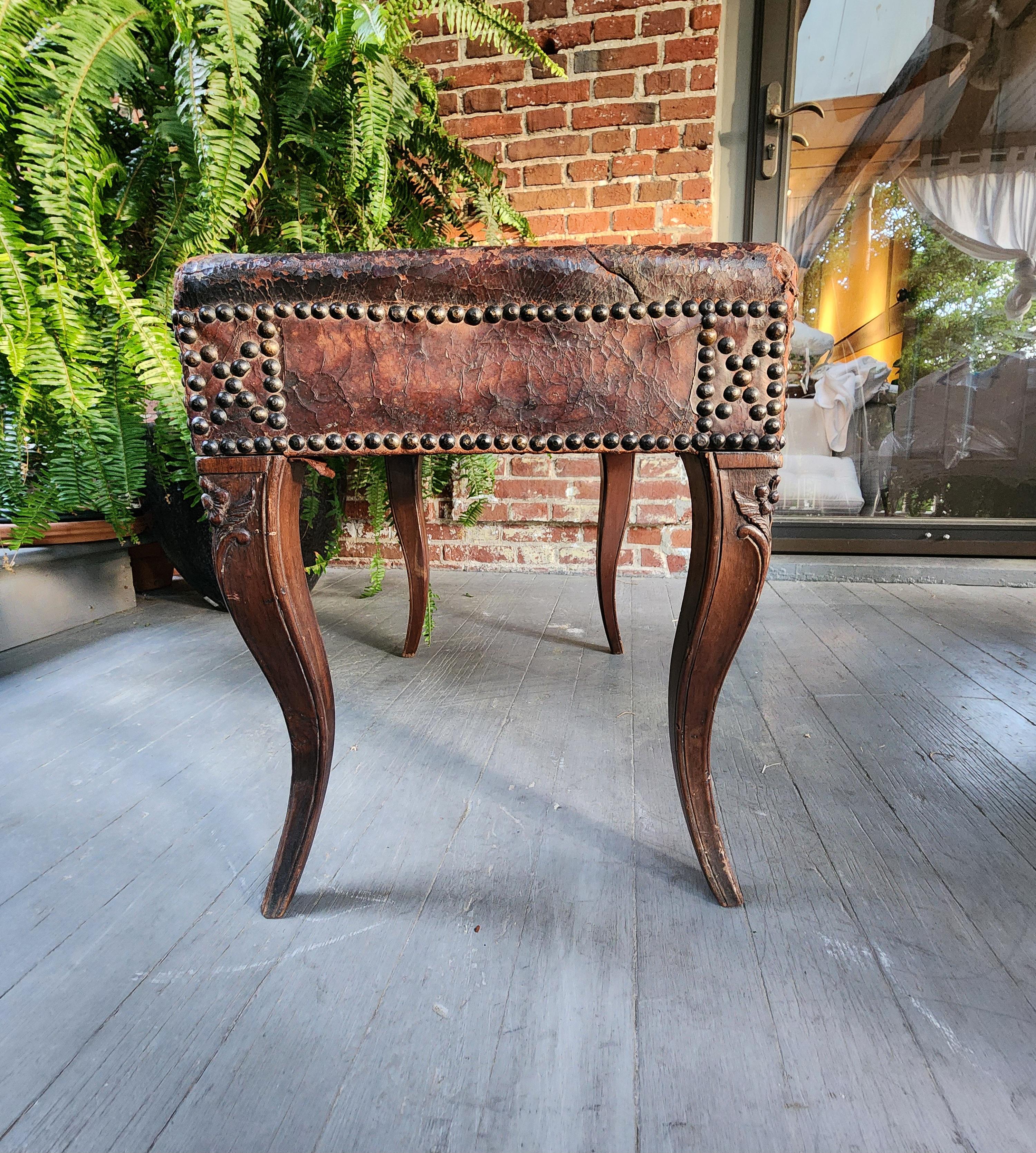 French Provincial 18th Century Carved Walnut Bench  For Sale 6