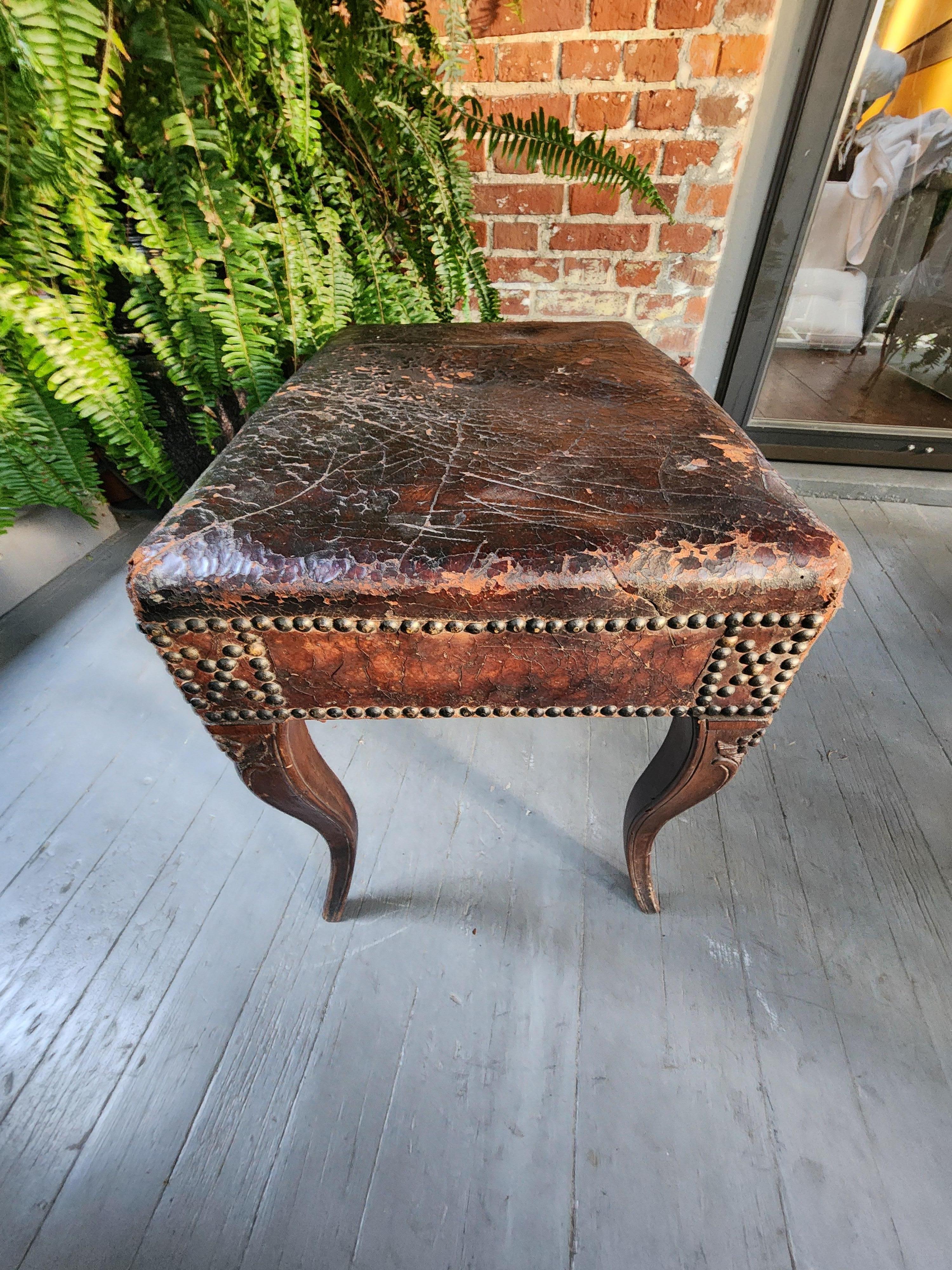 French Provincial 18th Century Carved Walnut Bench  For Sale 7