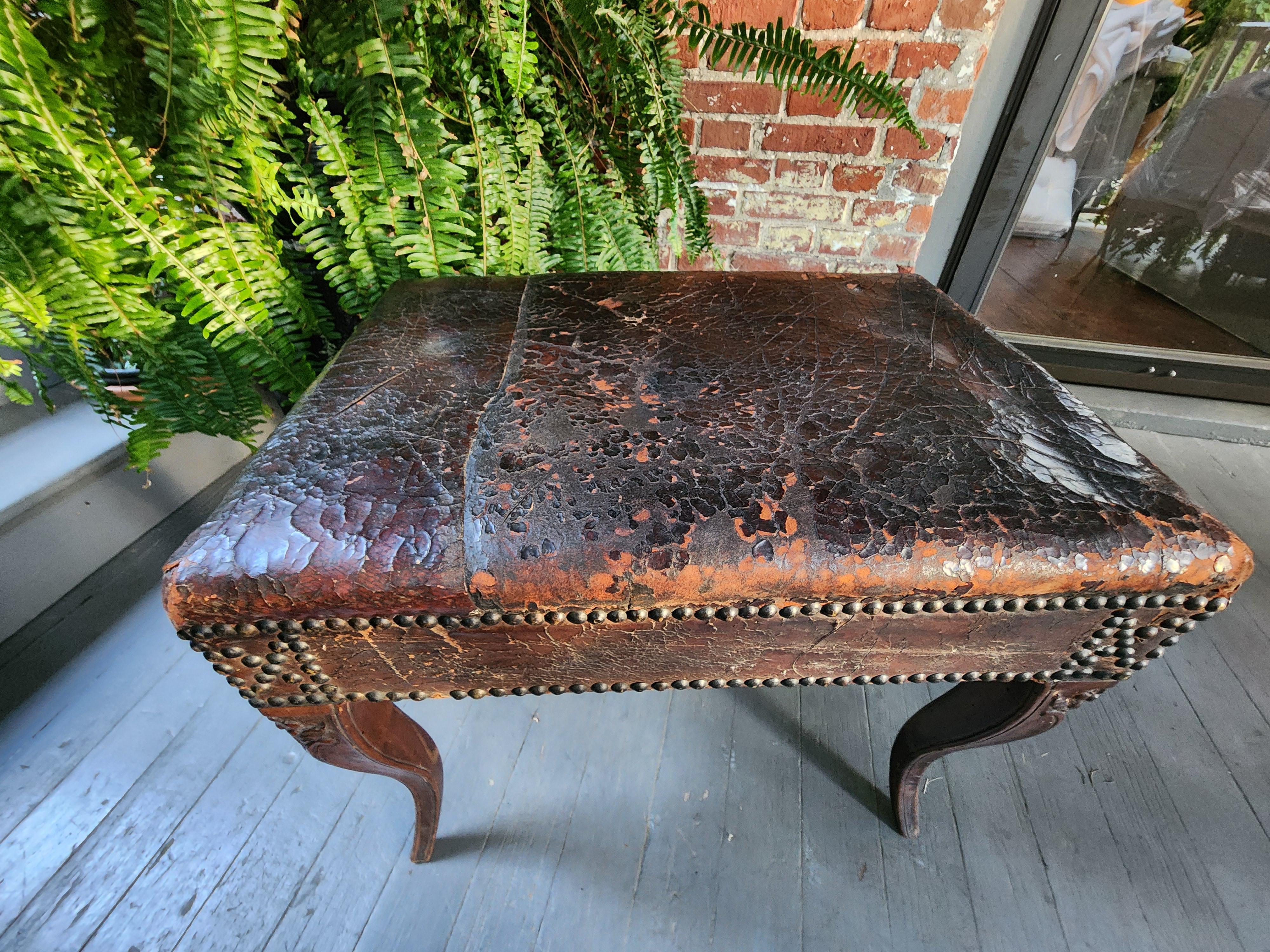 French Provincial 18th Century Carved Walnut Bench  For Sale 8