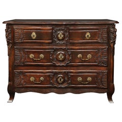 French Provincial 18th Century Louis XV Period Walnut Commode