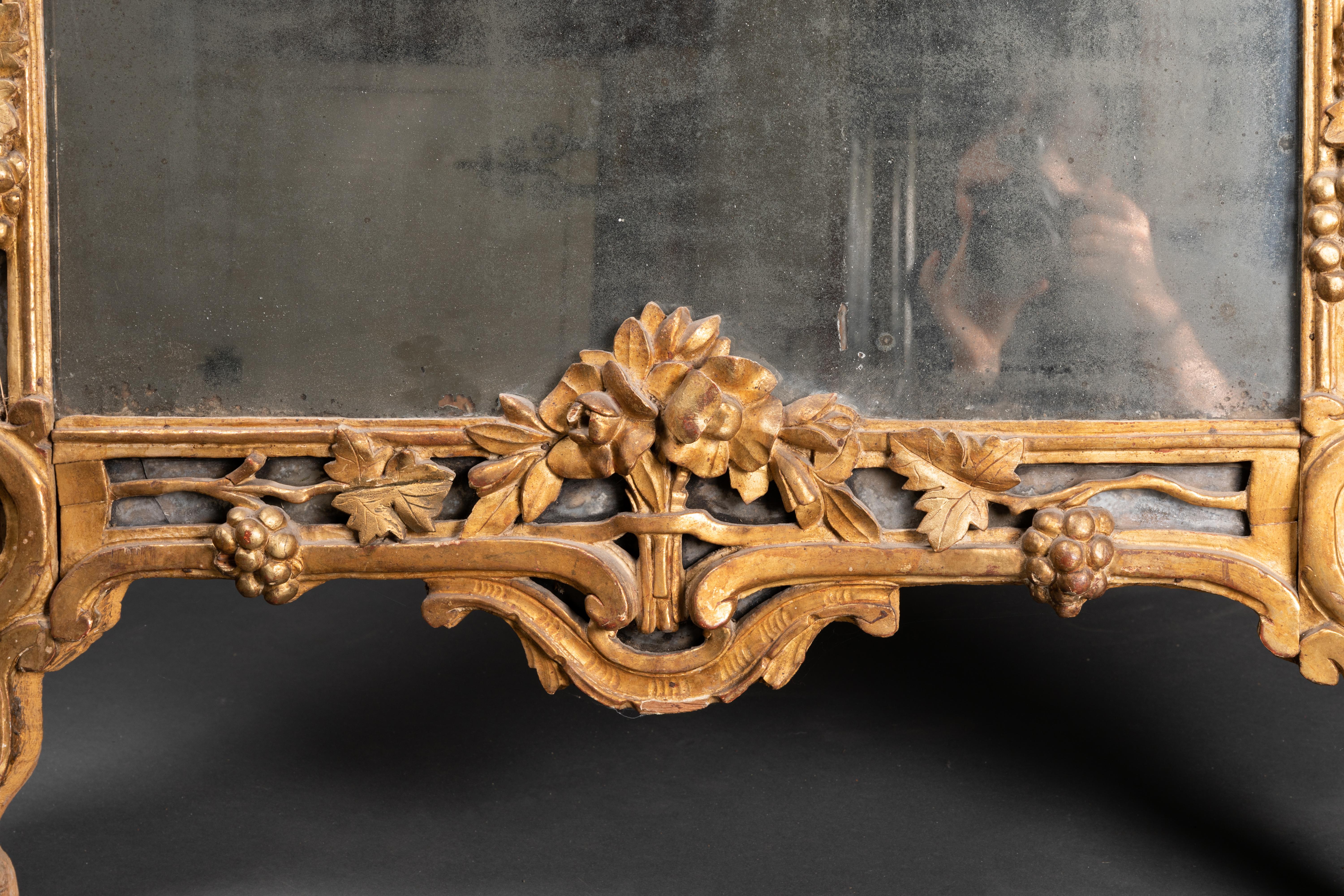 Hand-Carved French Provincial 18th Century Mirror For Sale