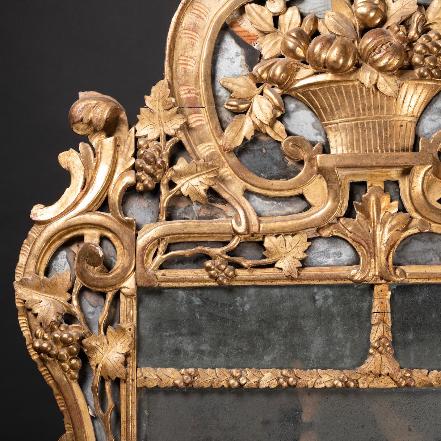 Mercury Glass French Provincial 18th Century Mirror For Sale