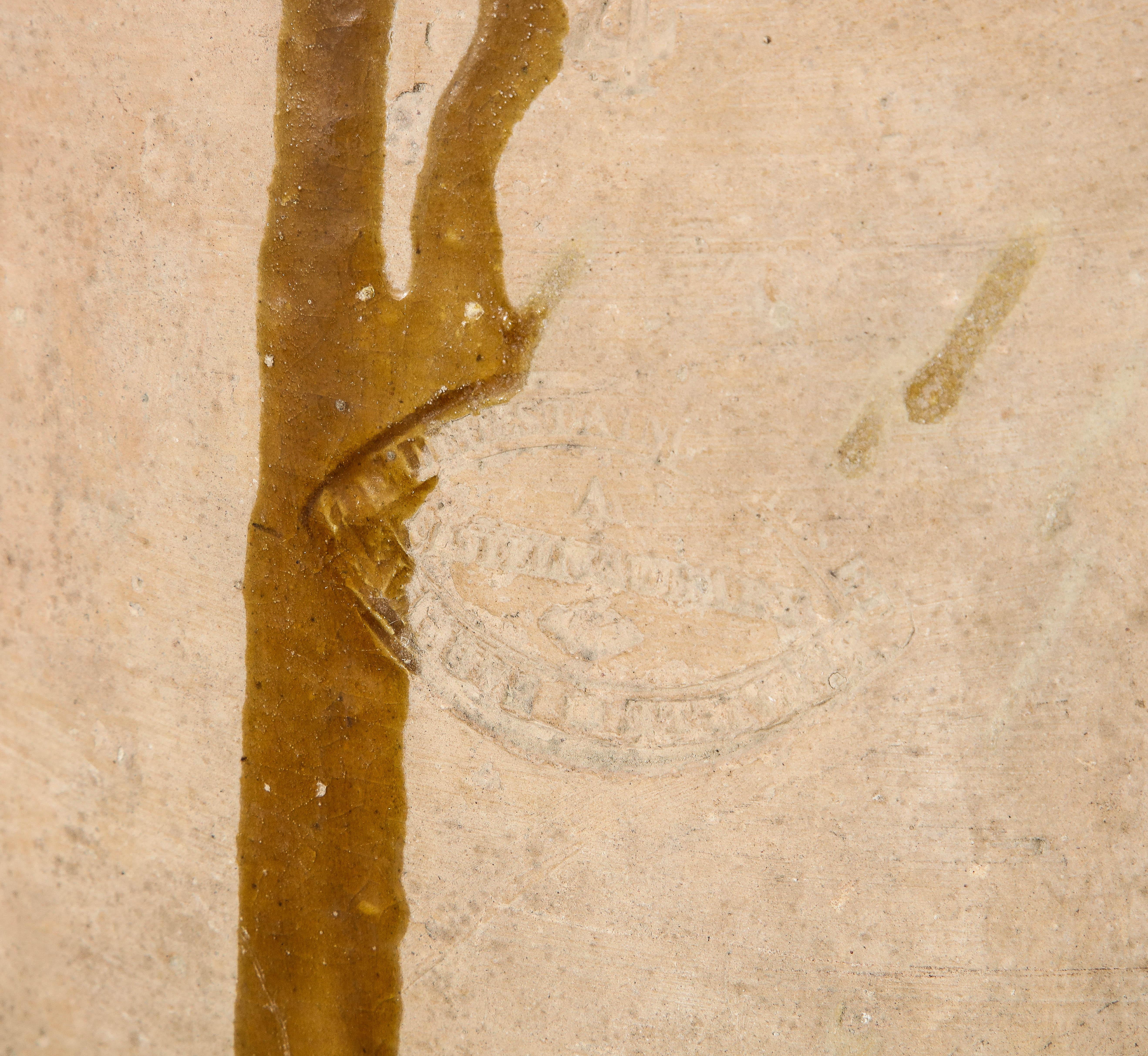 Französische Provinz 18. Jahrhundert Terrakotta Olivenöl Biot Jar mit Glasur im Angebot 1