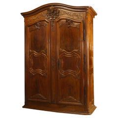 Antique French Provincial 18th Century Walnut Armoire