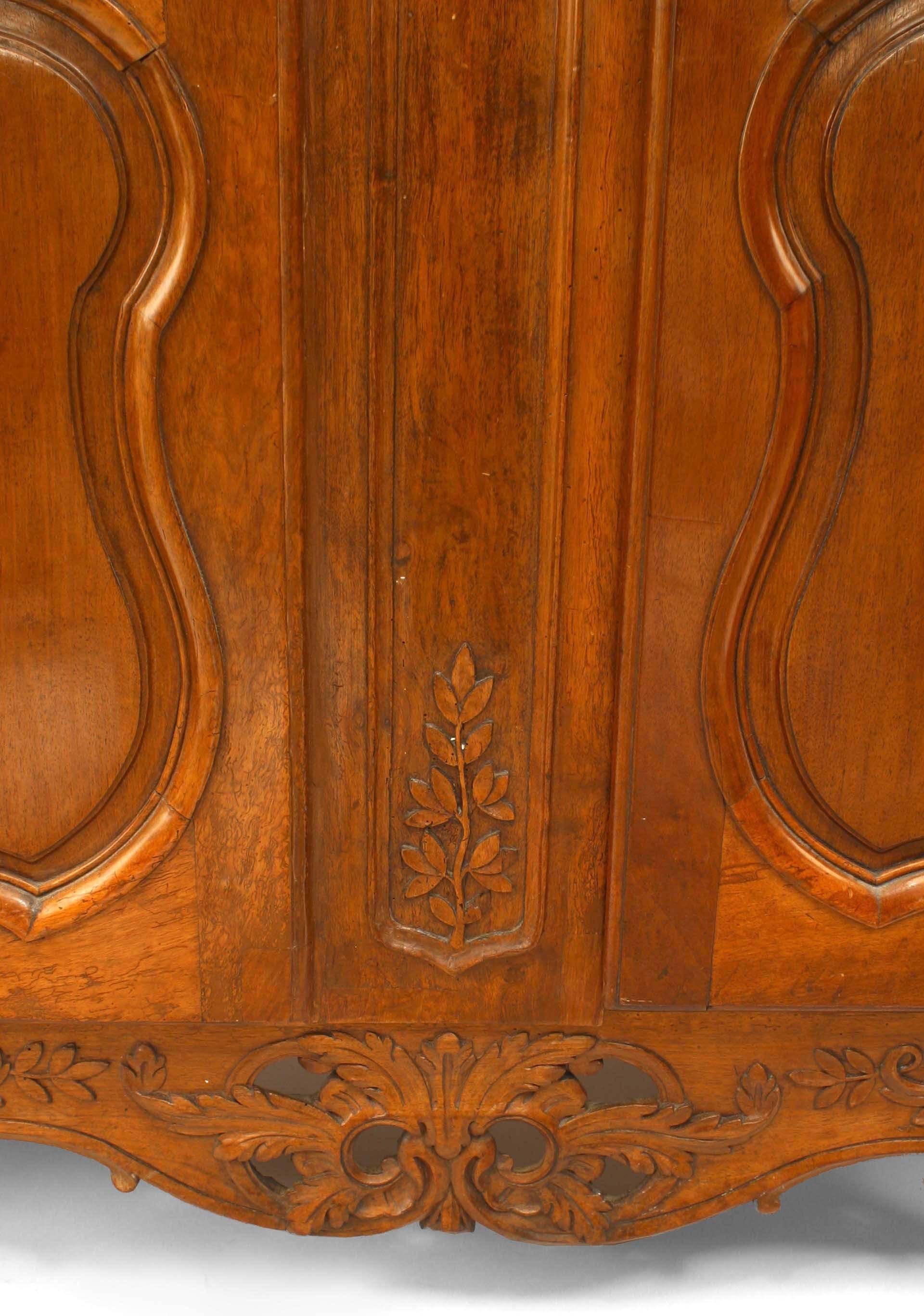 French Provincial Carved Walnut Armoire For Sale 4