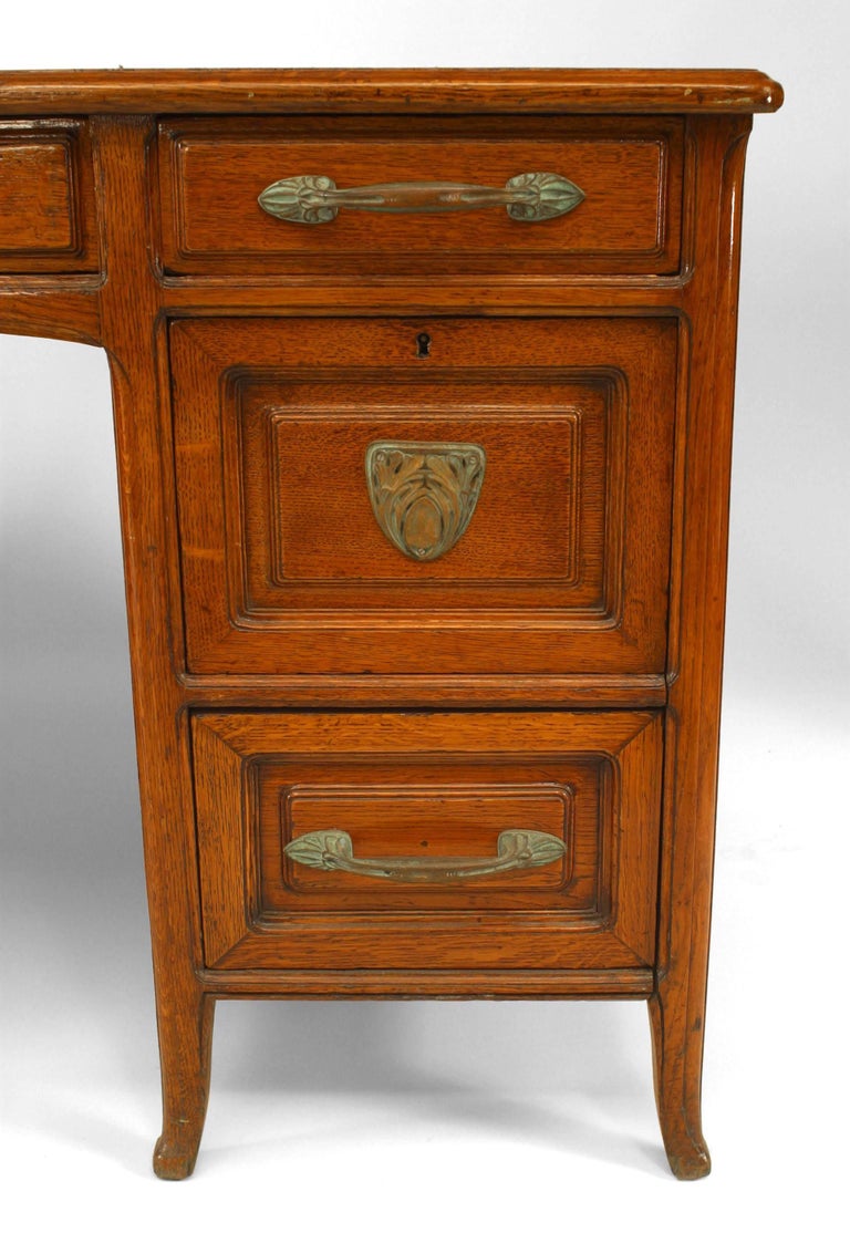 French Provincial Oak Kneehole Desk at 1stDibs