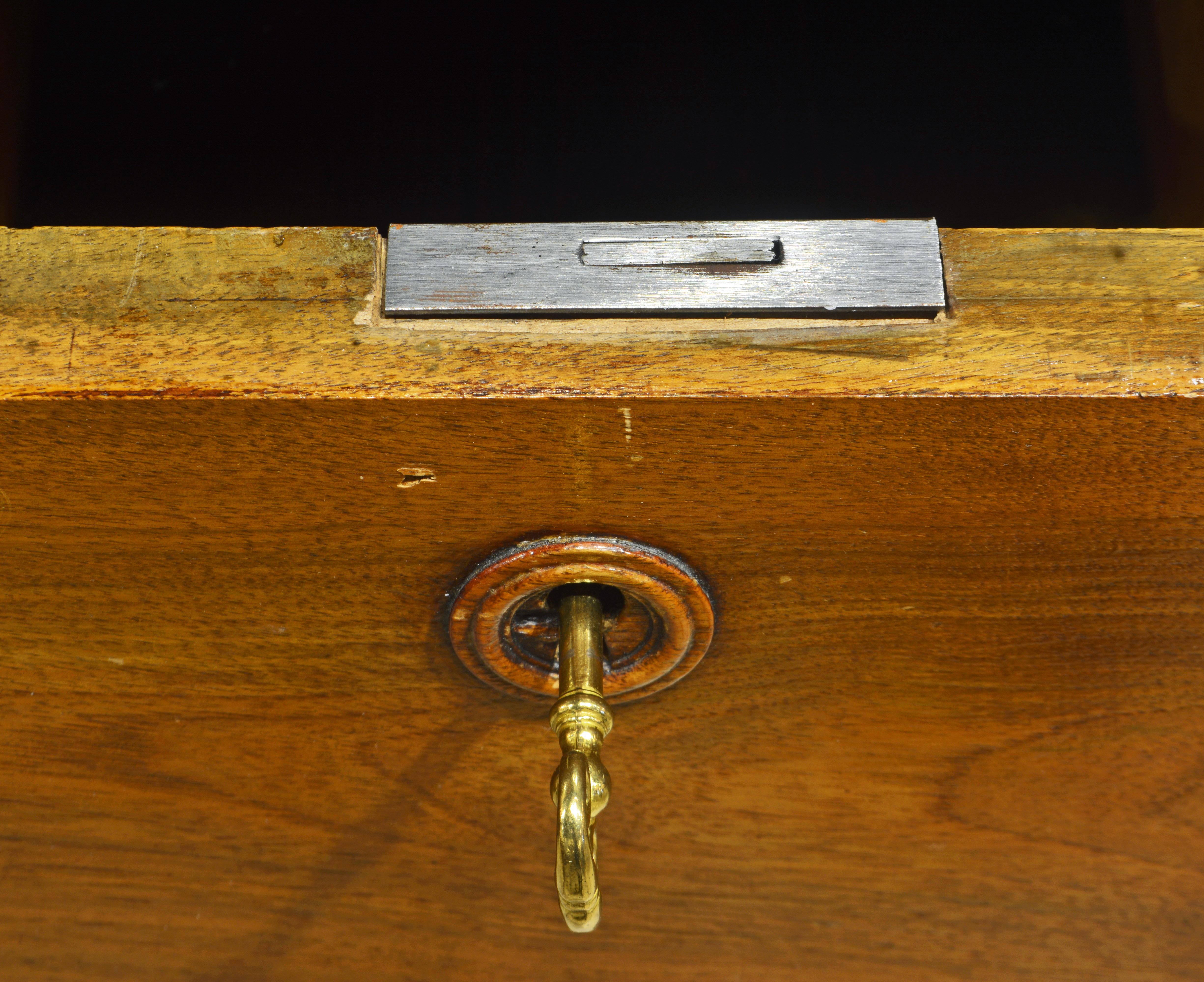 French Provincial Plantation Style Walnut Secretary Desk and Bookcase, 19th C. 6