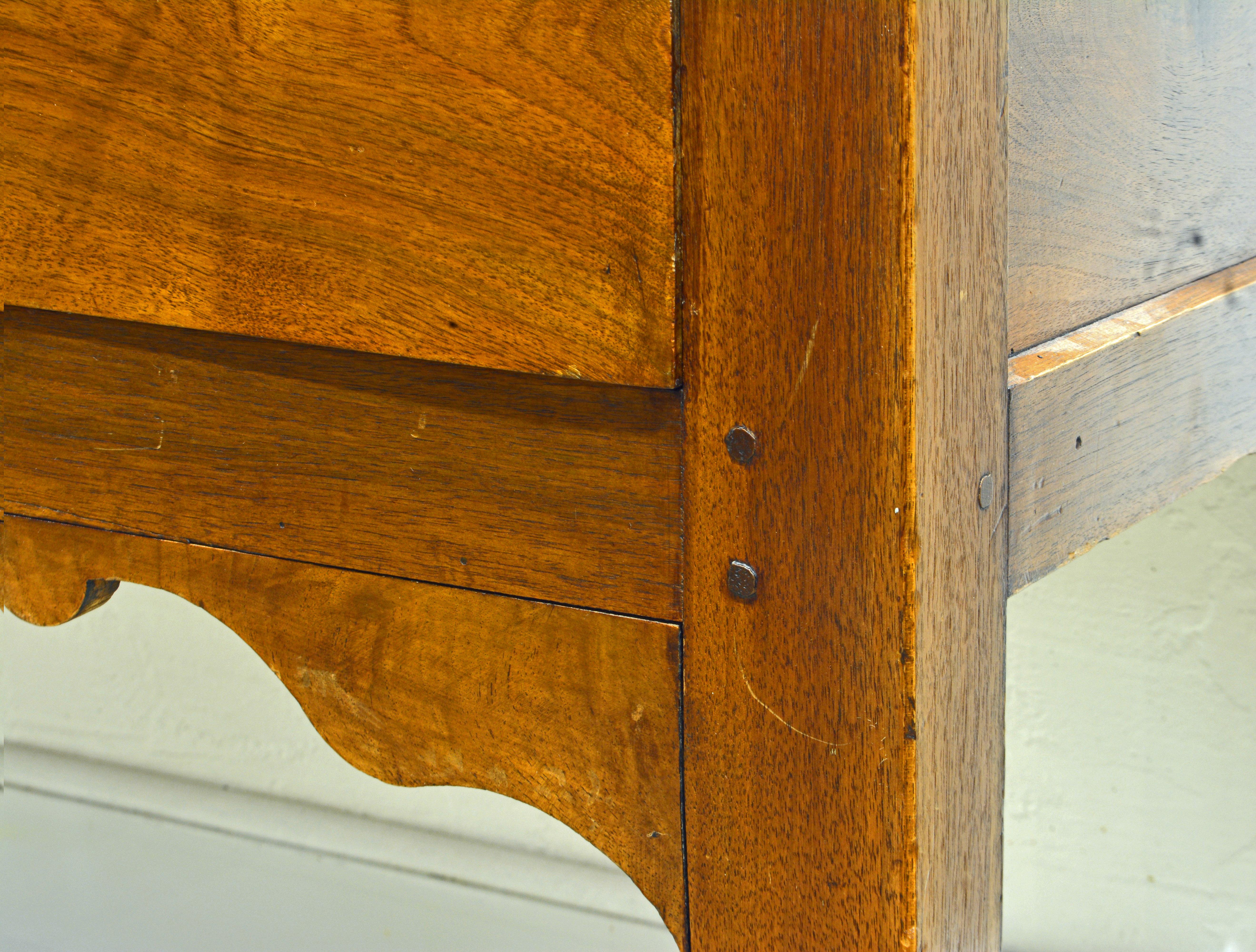 French Provincial Plantation Style Walnut Secretary Desk and Bookcase, 19th C. 8